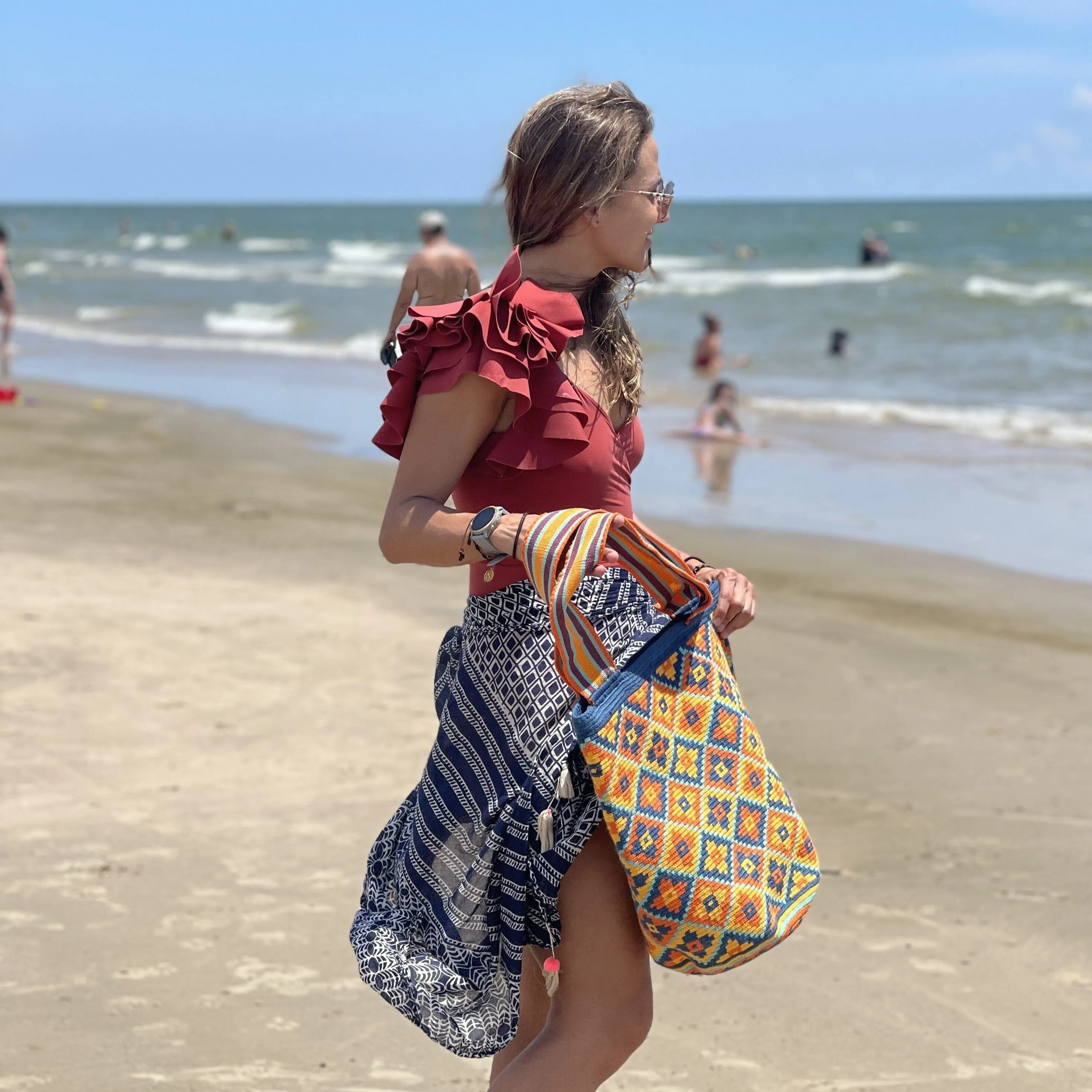 Perissa Beach Maxi Tote Bags | Extra Large Crochet Tote for Fall