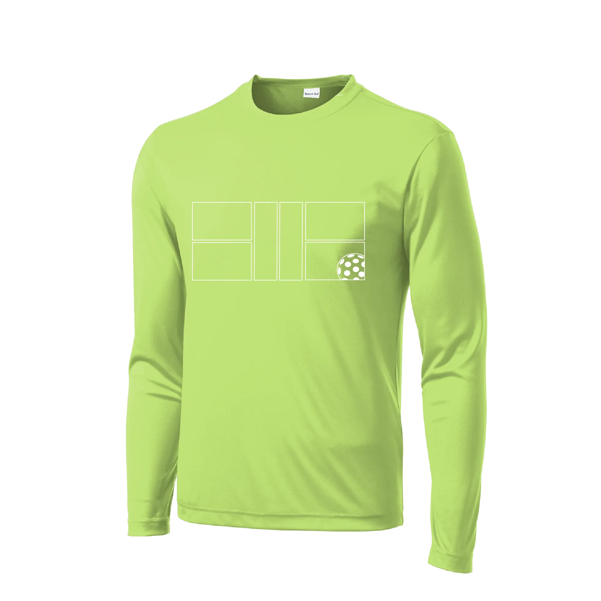 Pickleball Court | Men's Long Sleeve Athletic Shirt | 100% Polyester