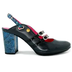 Pineapple - Navy sling back shoe