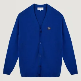 "Patch Coeur ML" Lhomme Recycled Wool Cardigan (Royal Blue)