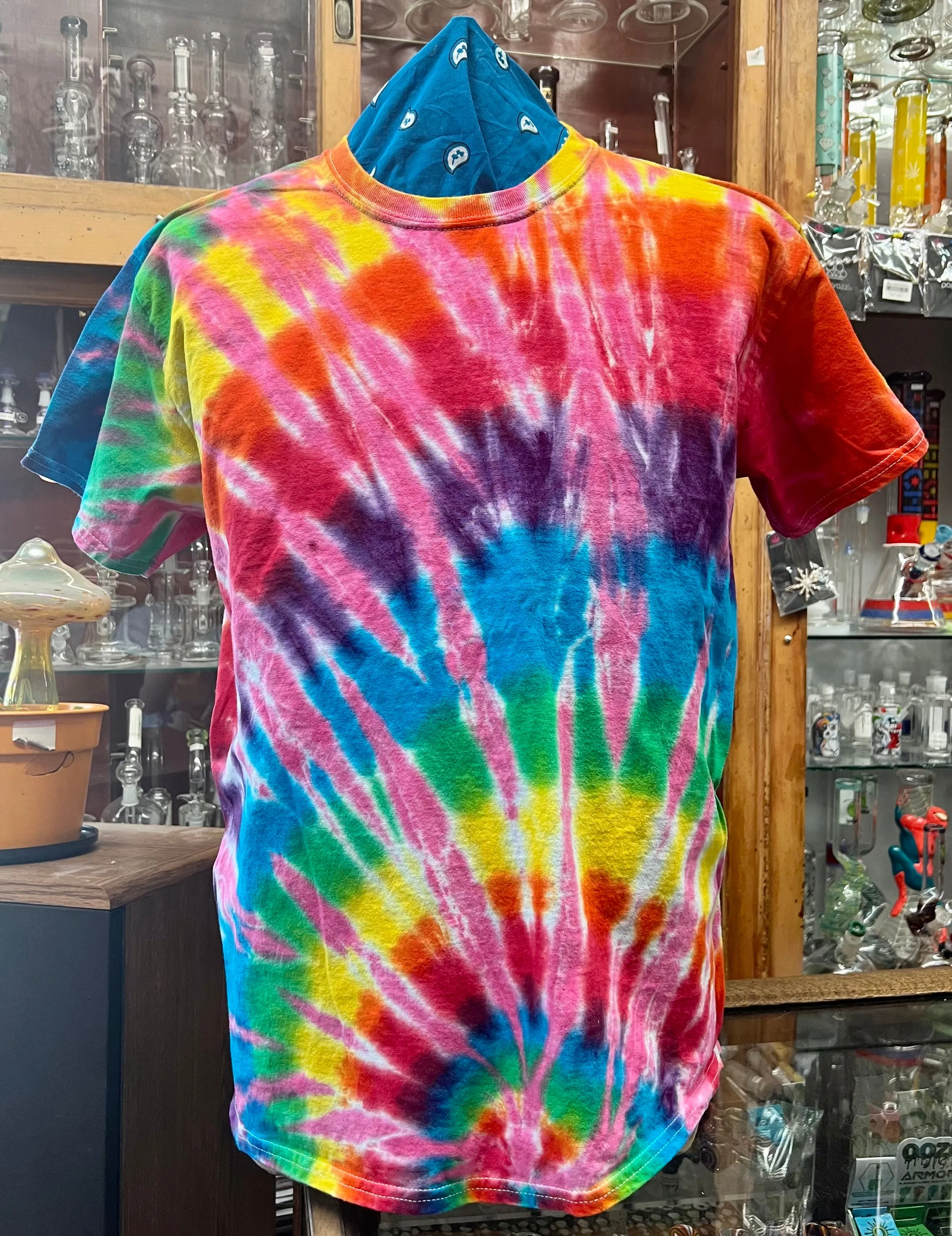 Rainbow Tie-Dye w/Pink Splash T-Shirt