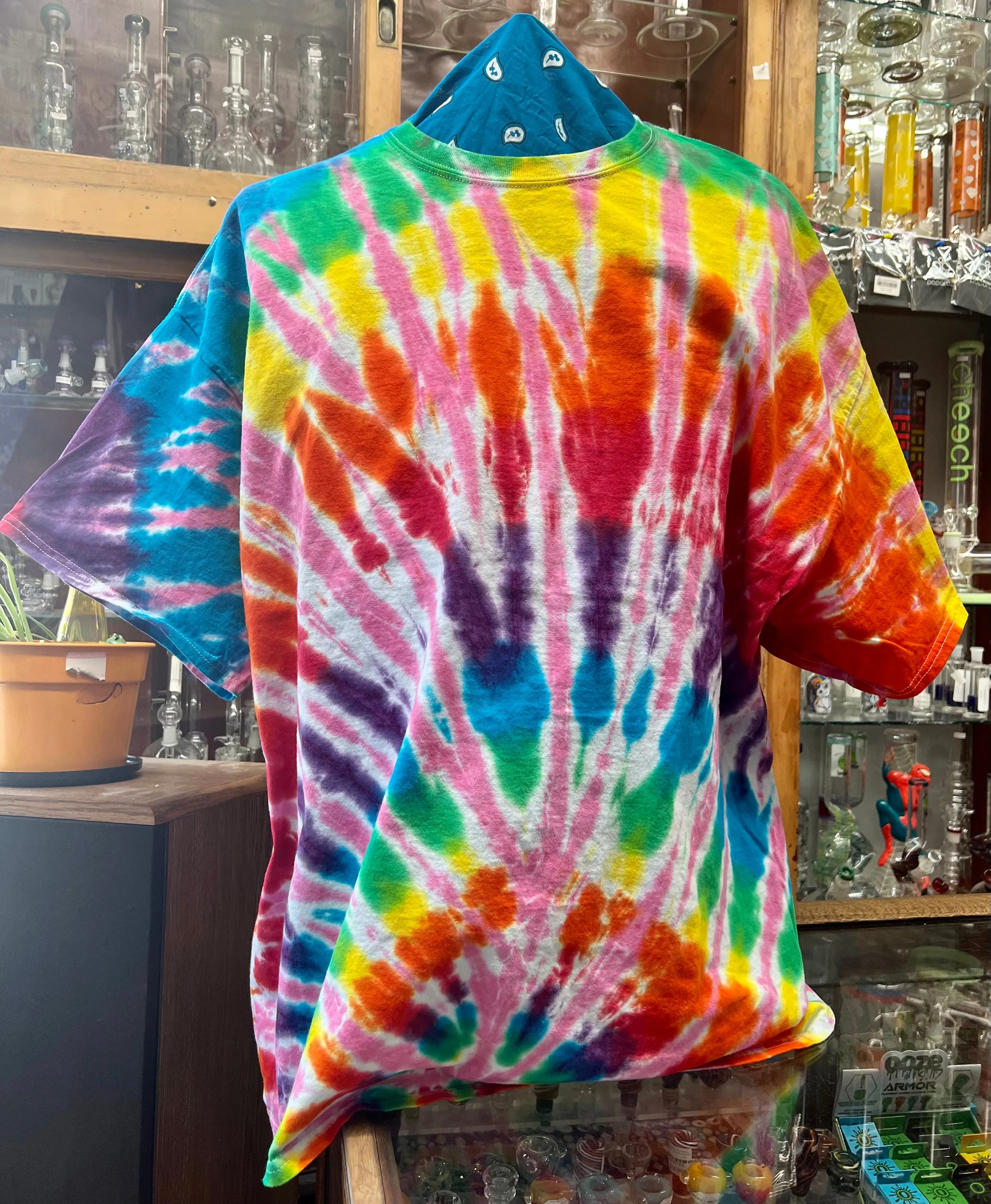 Rainbow Tie-Dye w/Pink Splash T-Shirt