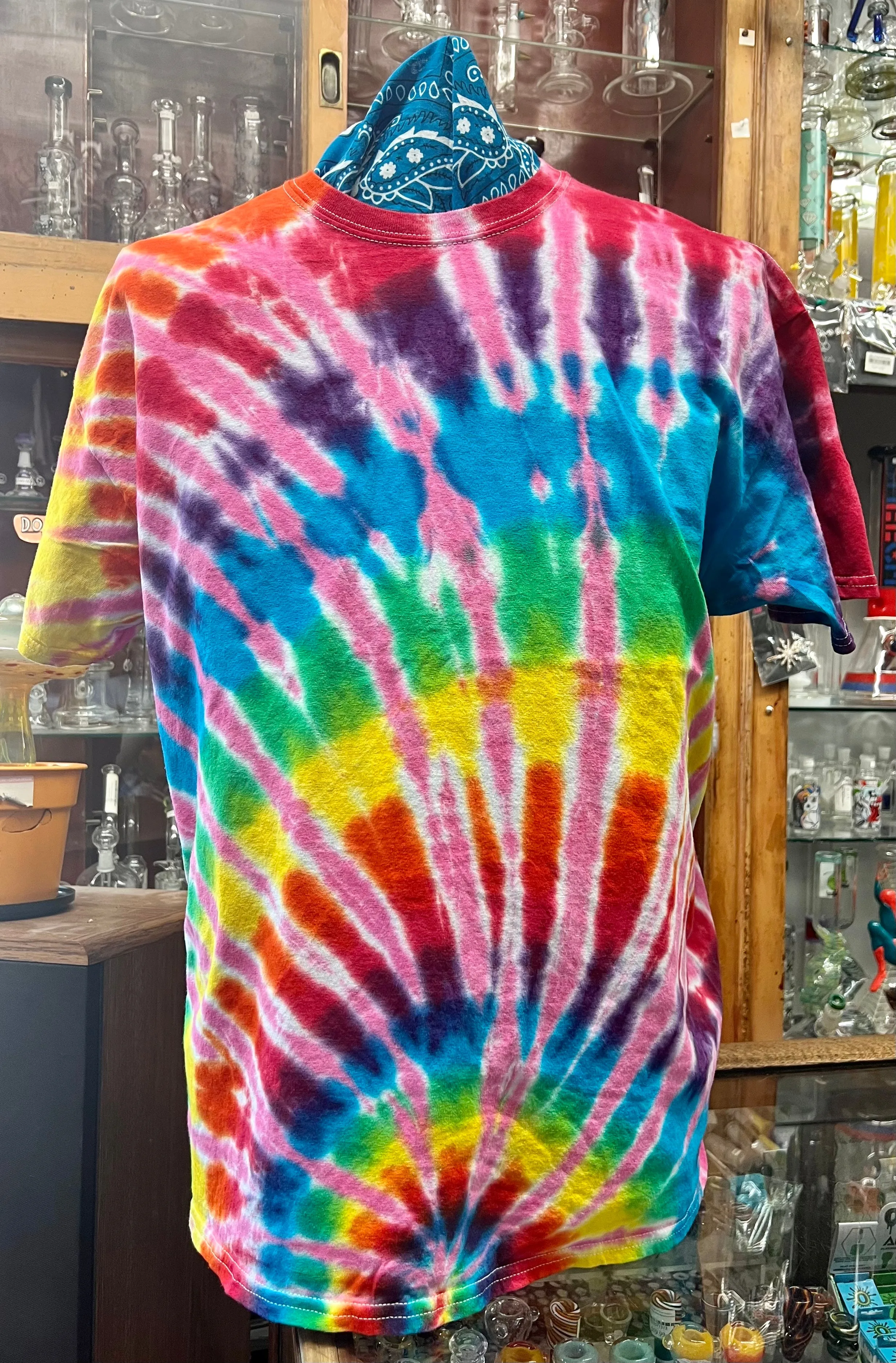 Rainbow Tie-Dye w/Pink Splash T-Shirt