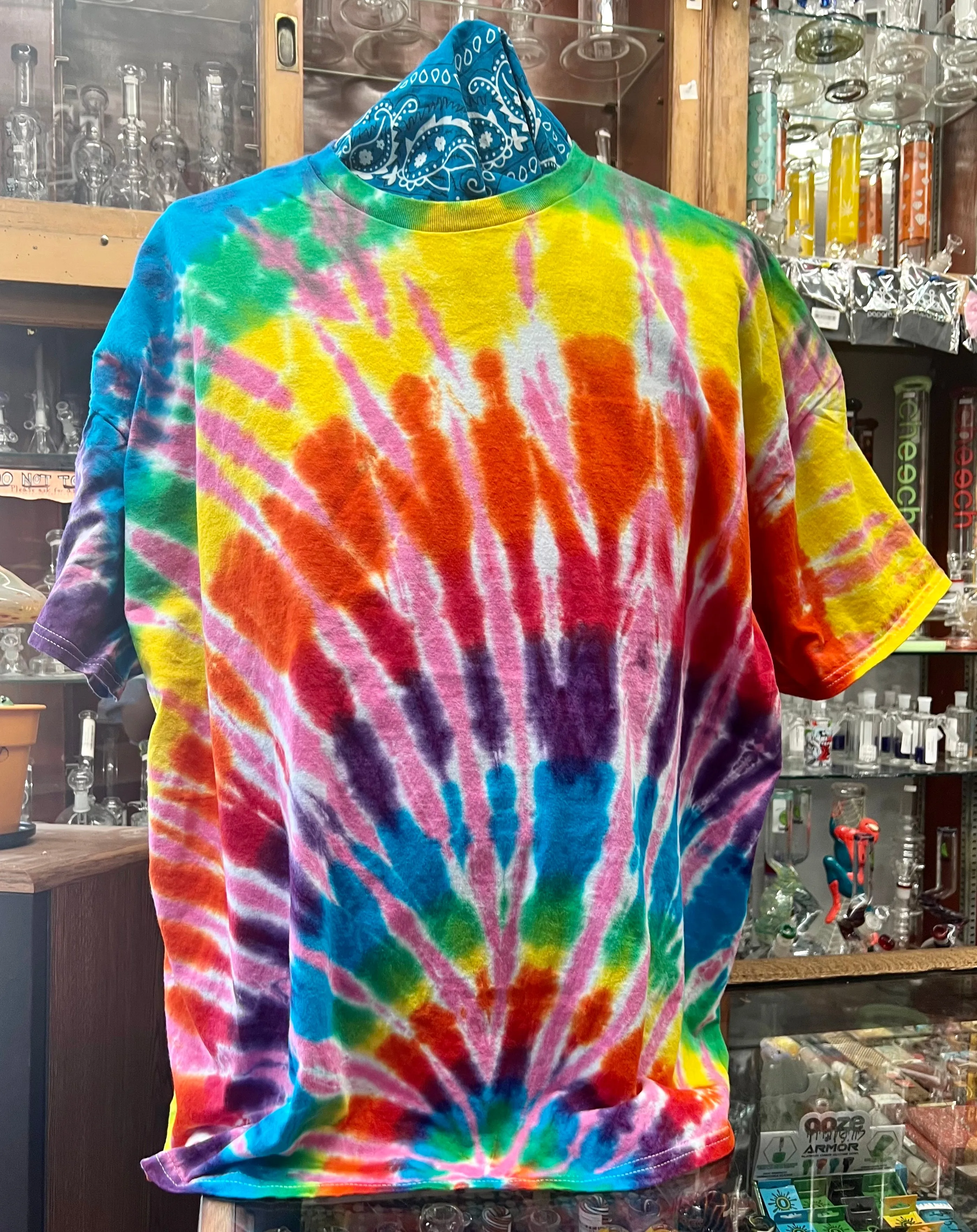 Rainbow Tie-Dye w/Pink Splash T-Shirt