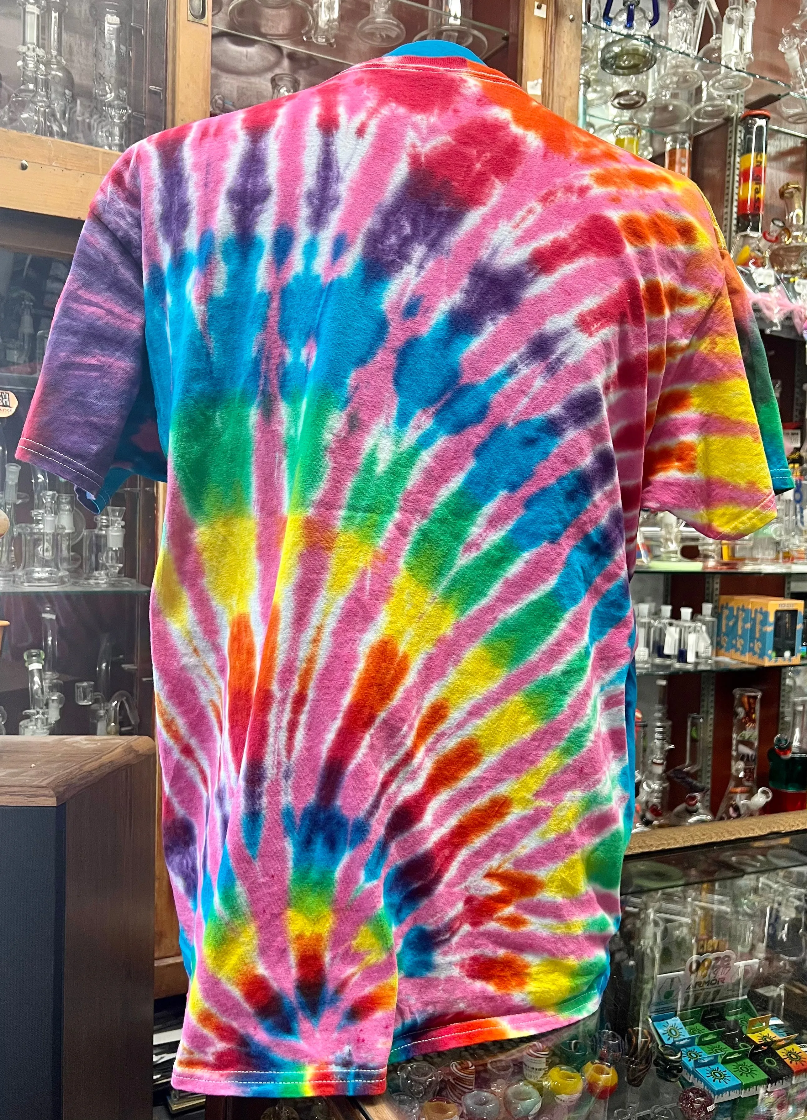 Rainbow Tie-Dye w/Pink Splash T-Shirt