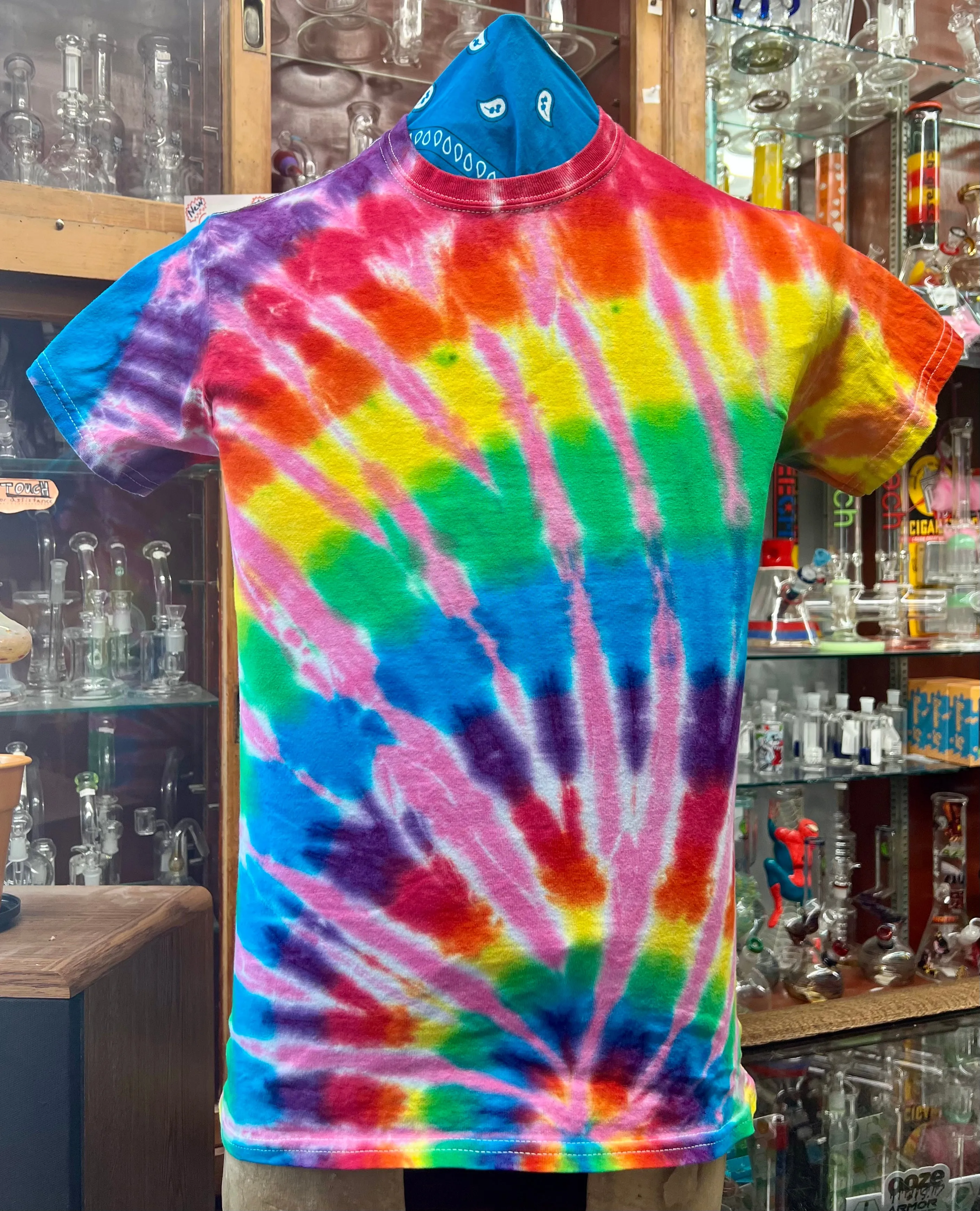 Rainbow Tie-Dye w/Pink Splash T-Shirt