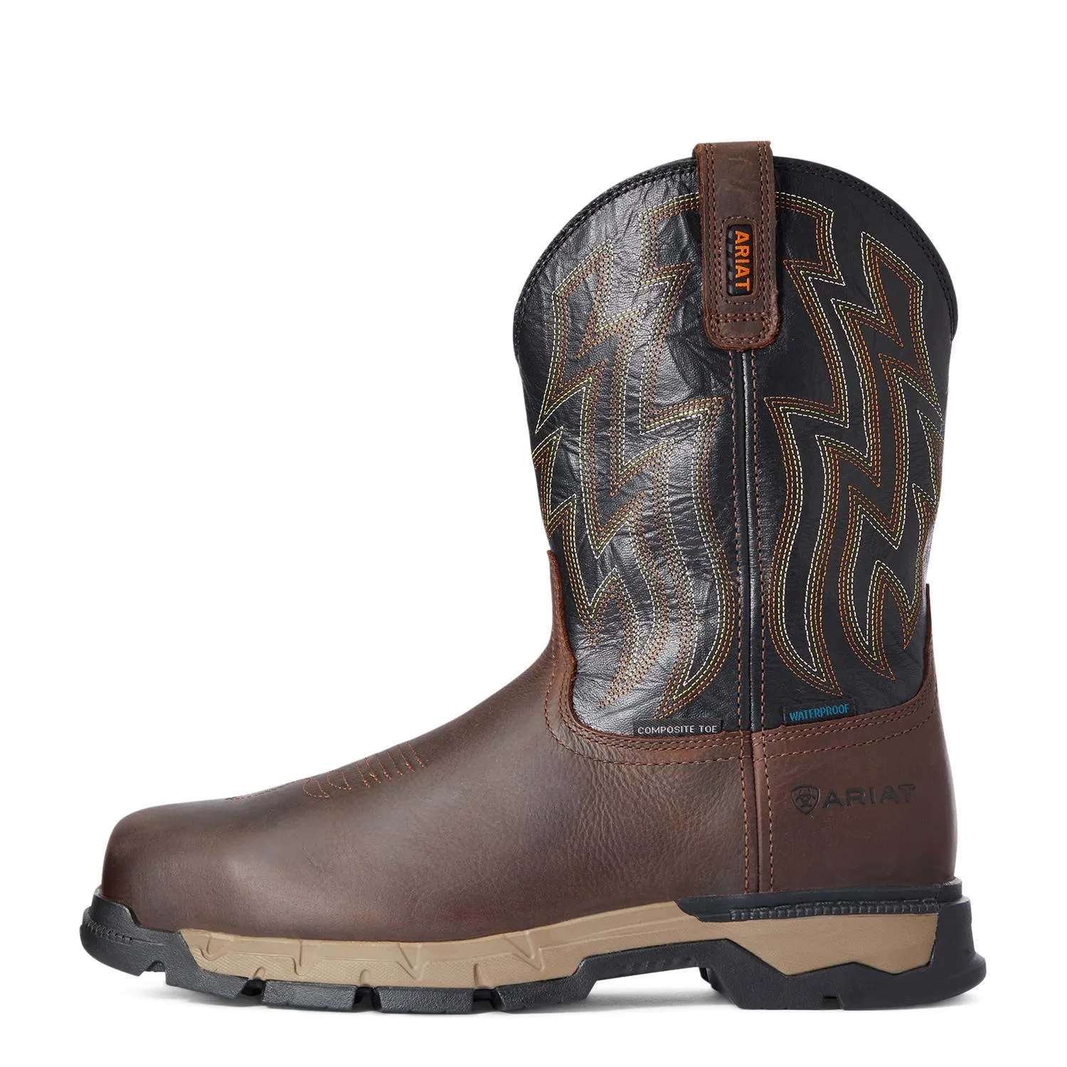 Rebar Flex Western Waterproof Composite Toe Work Boot Dark Brown