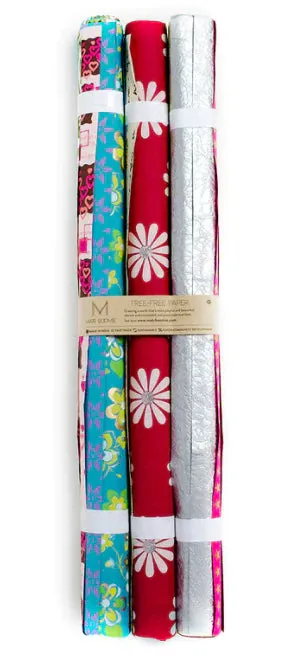 Recycled Paper Gift Wrap Single Rolls(pack of 10) - Assorted Eco Friendly