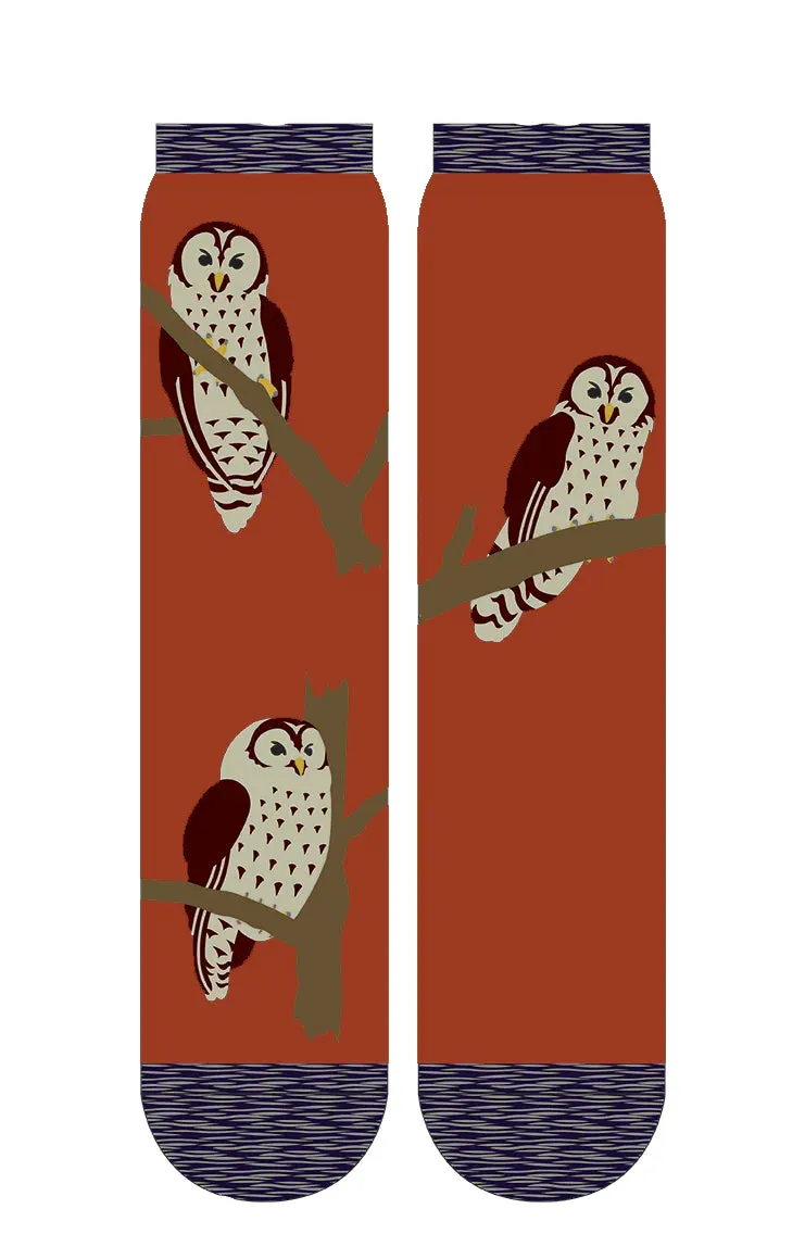 Replant Pairs "Owl"  Organic Cotton Crew Socks