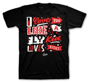 Retro 14 Gym Red Shirt -Love Kicks - Black