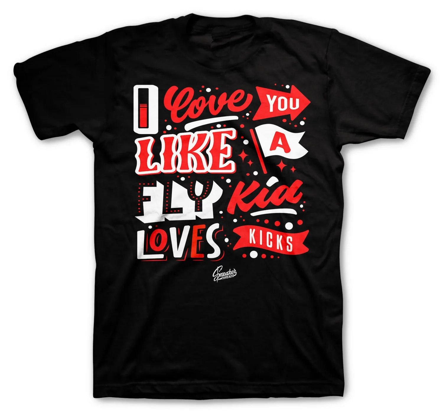 Retro 14 Gym Red Shirt -Love Kicks - Black