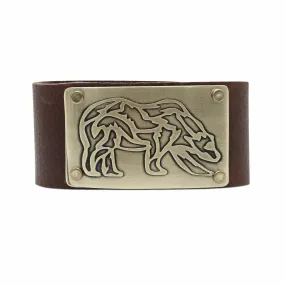 Rocky Bear Leather Cuff Bracelet