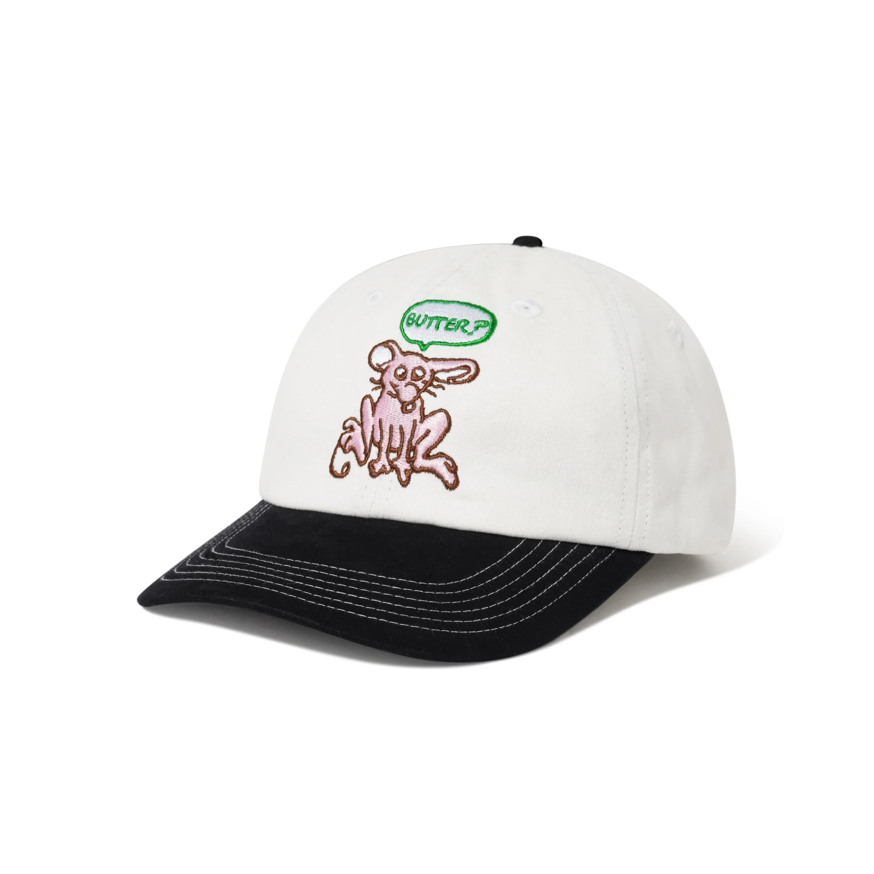 Rodent 6 Panel Cap, White / Black