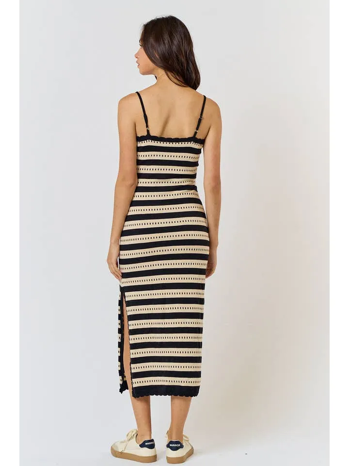 Scallop Trim Midi Dress