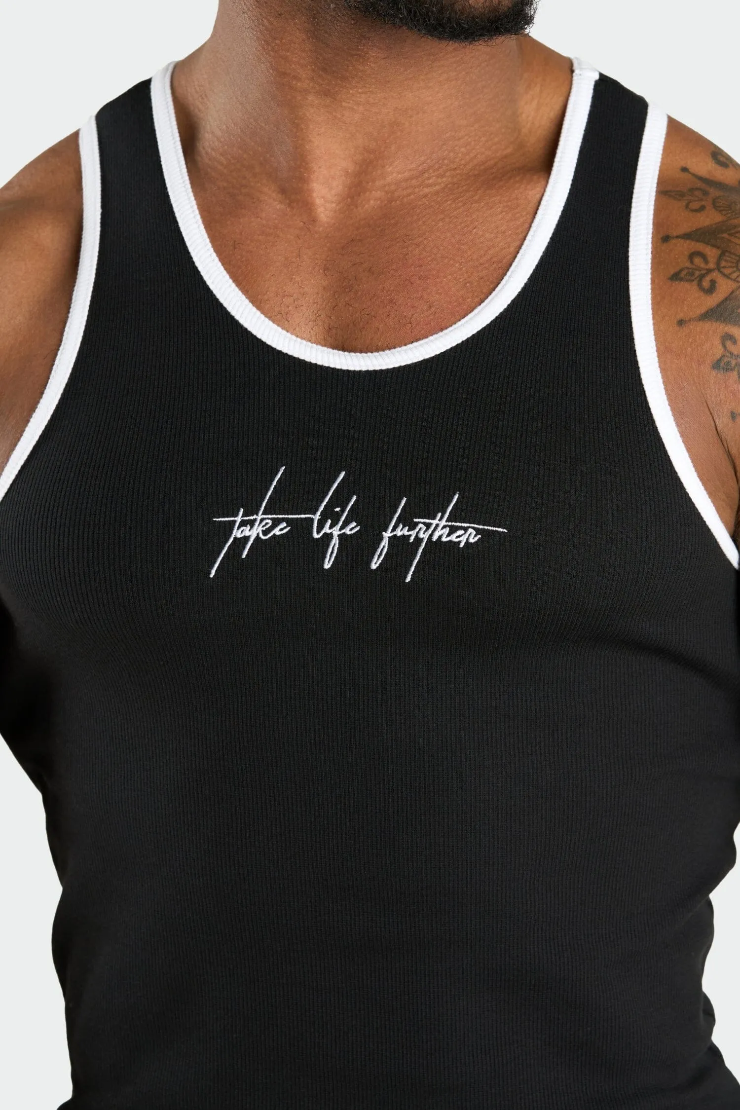 Script Ribbed Relaxed Fit Tank