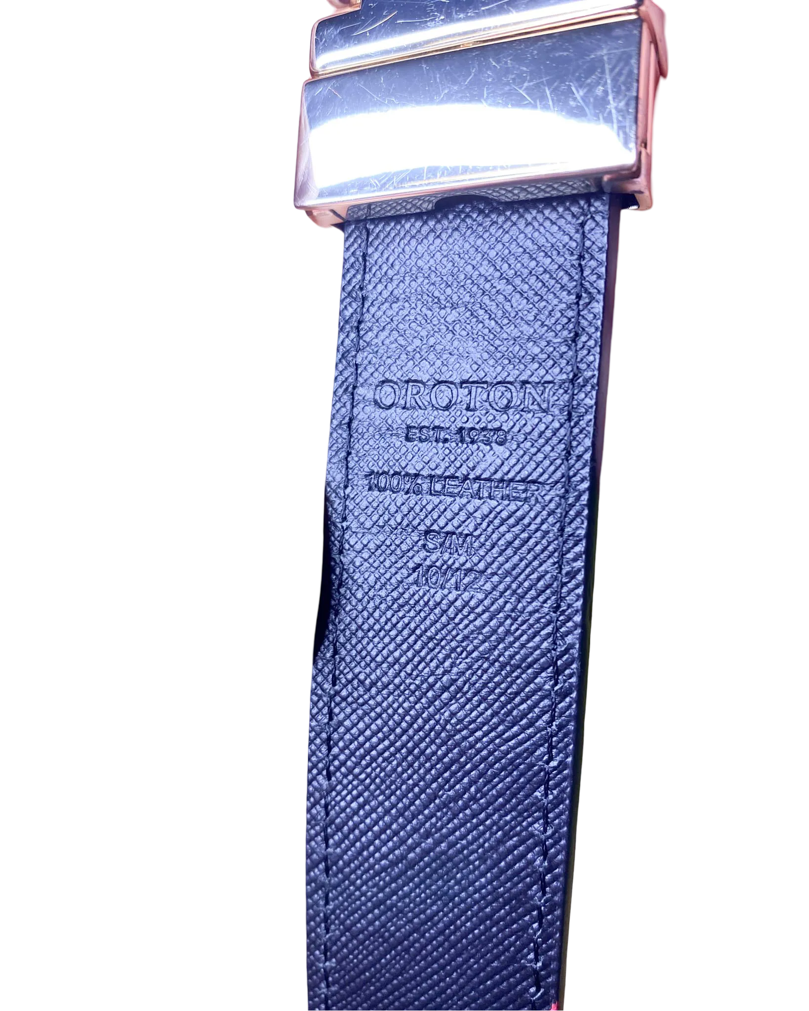 Size S/M | Oroton Croc Embossed Leather Belt