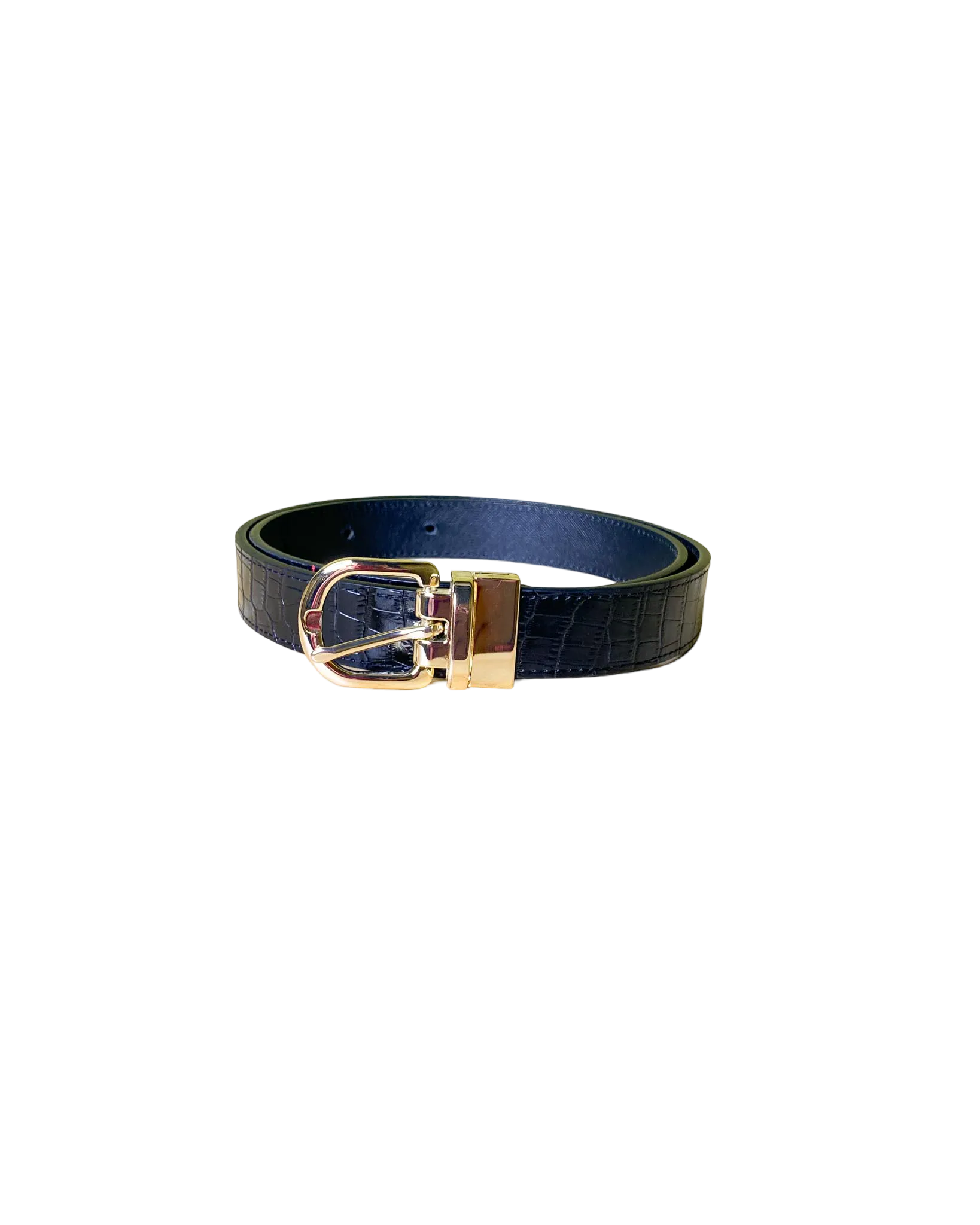 Size S/M | Oroton Croc Embossed Leather Belt