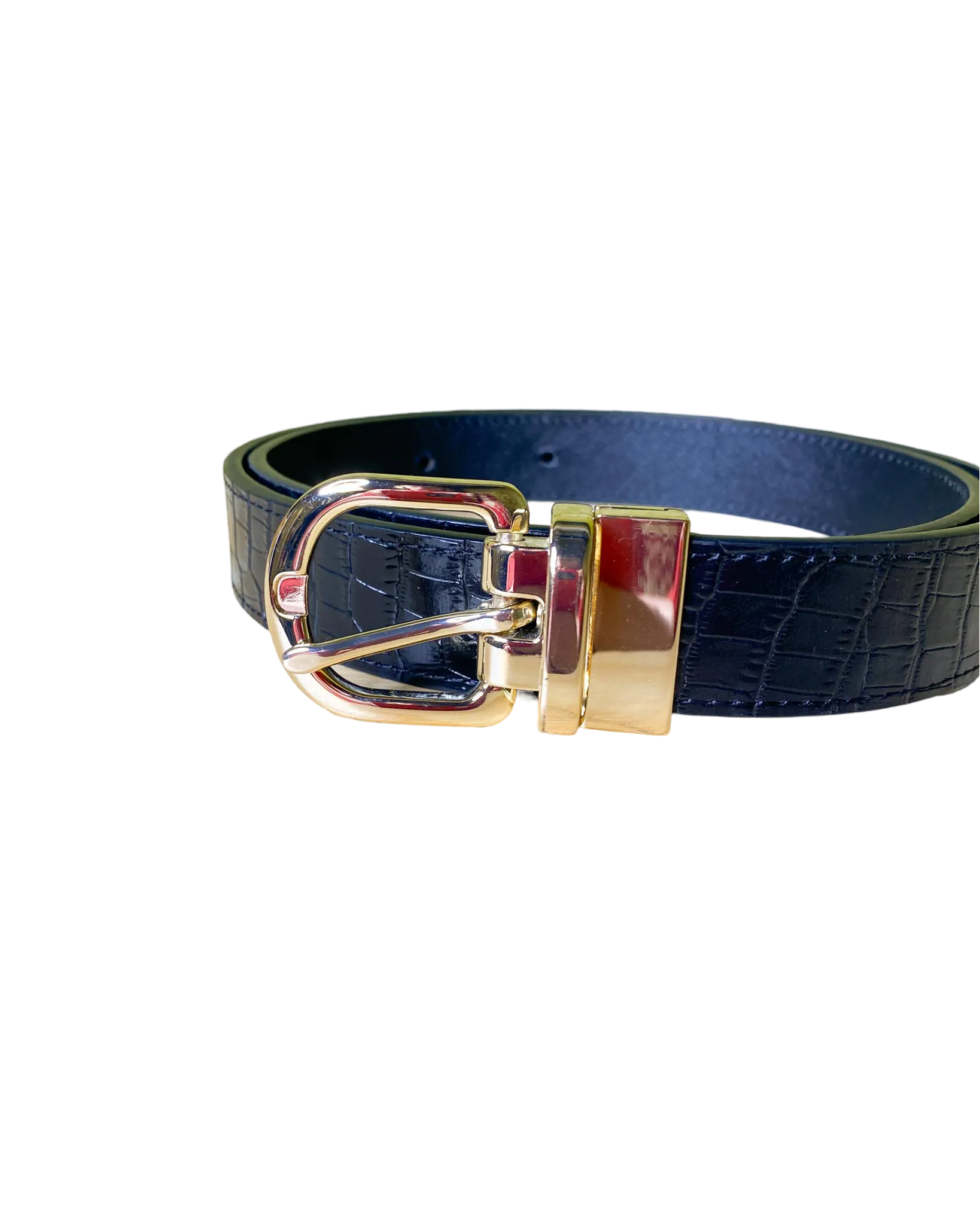 Size S/M | Oroton Croc Embossed Leather Belt