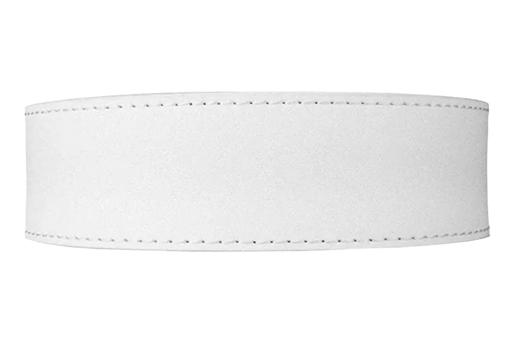 Smooth White 1 3/8 Leather Dress Strap