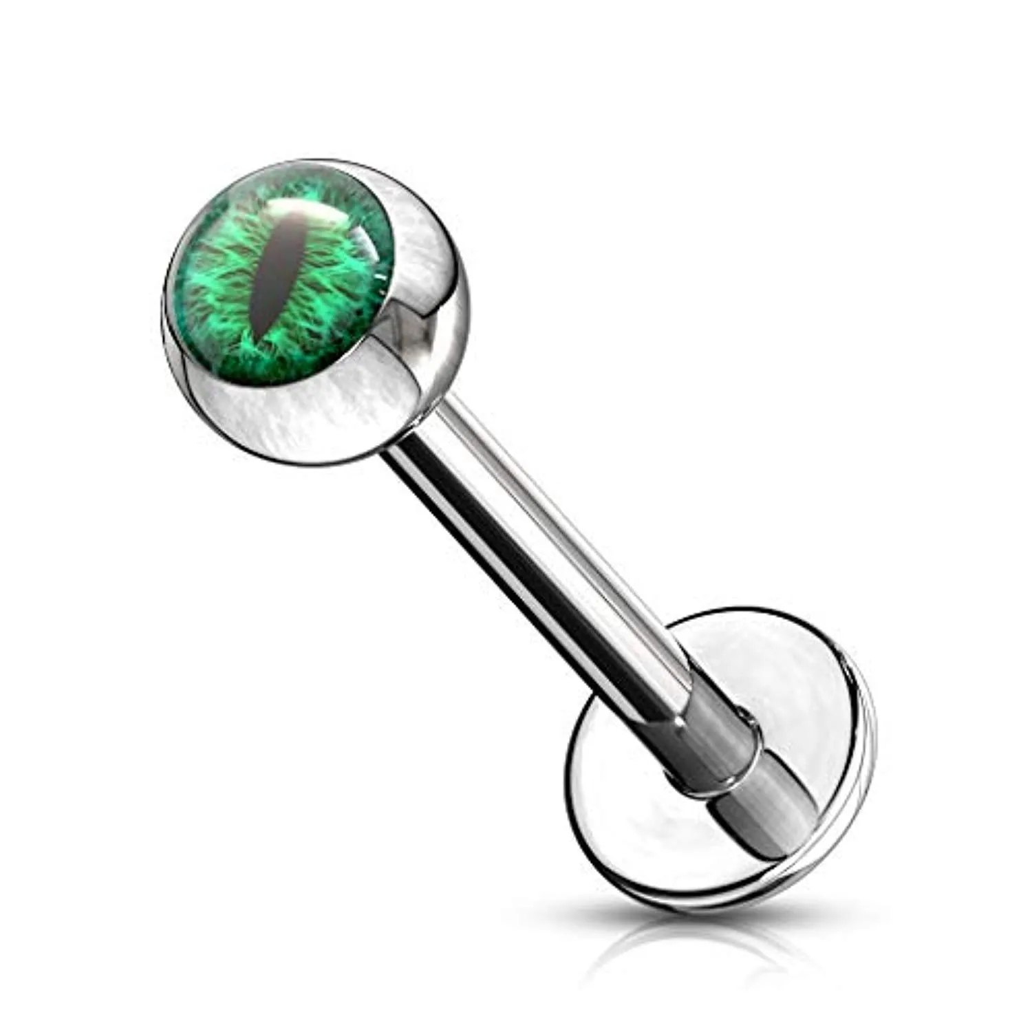 Snake Eye Inlaid Ball 316L Surgical Steel WildKlass Labret, Monroe, Cartilage Studs