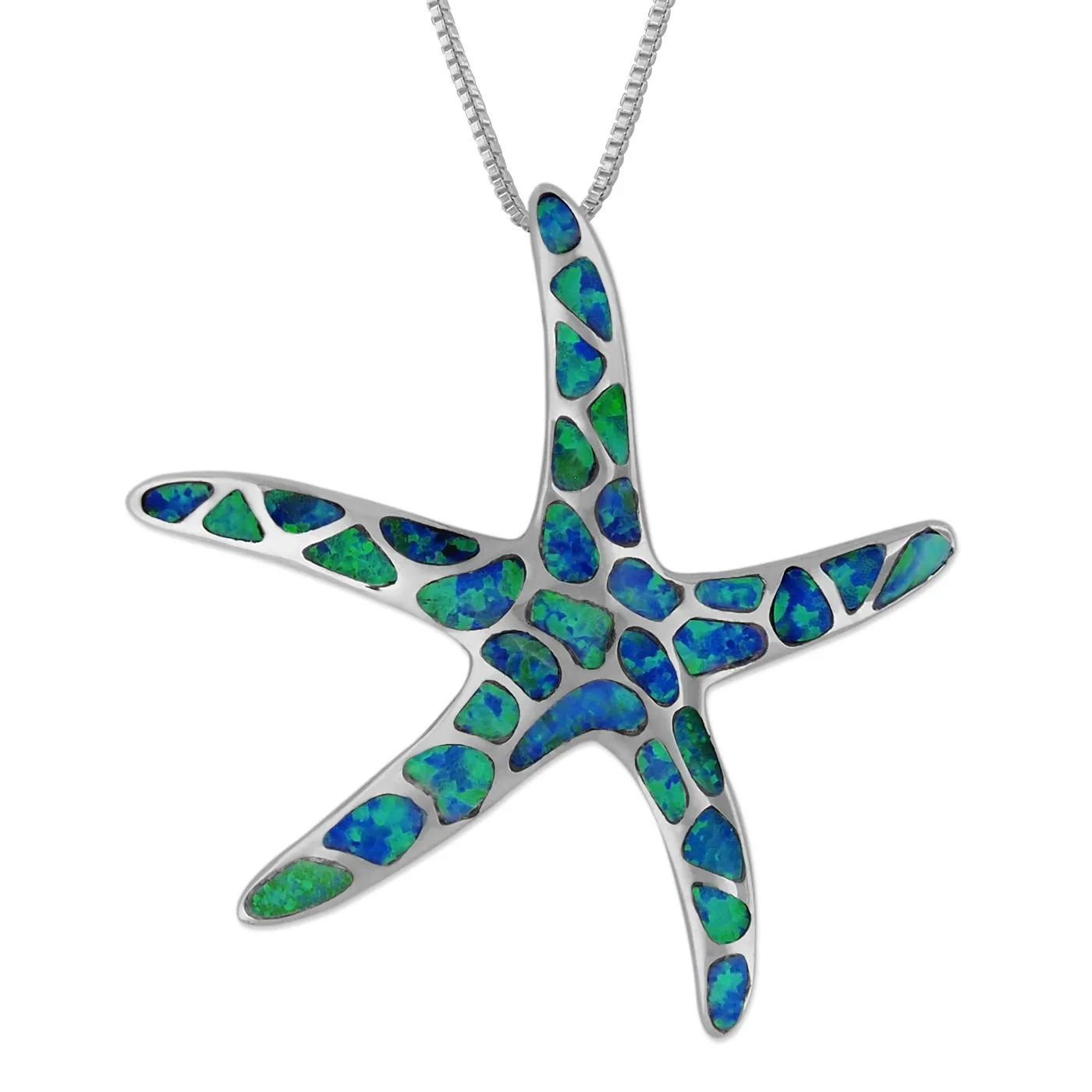 Sterling Silver Starfish Pendant Necklace, 16 2" Extender