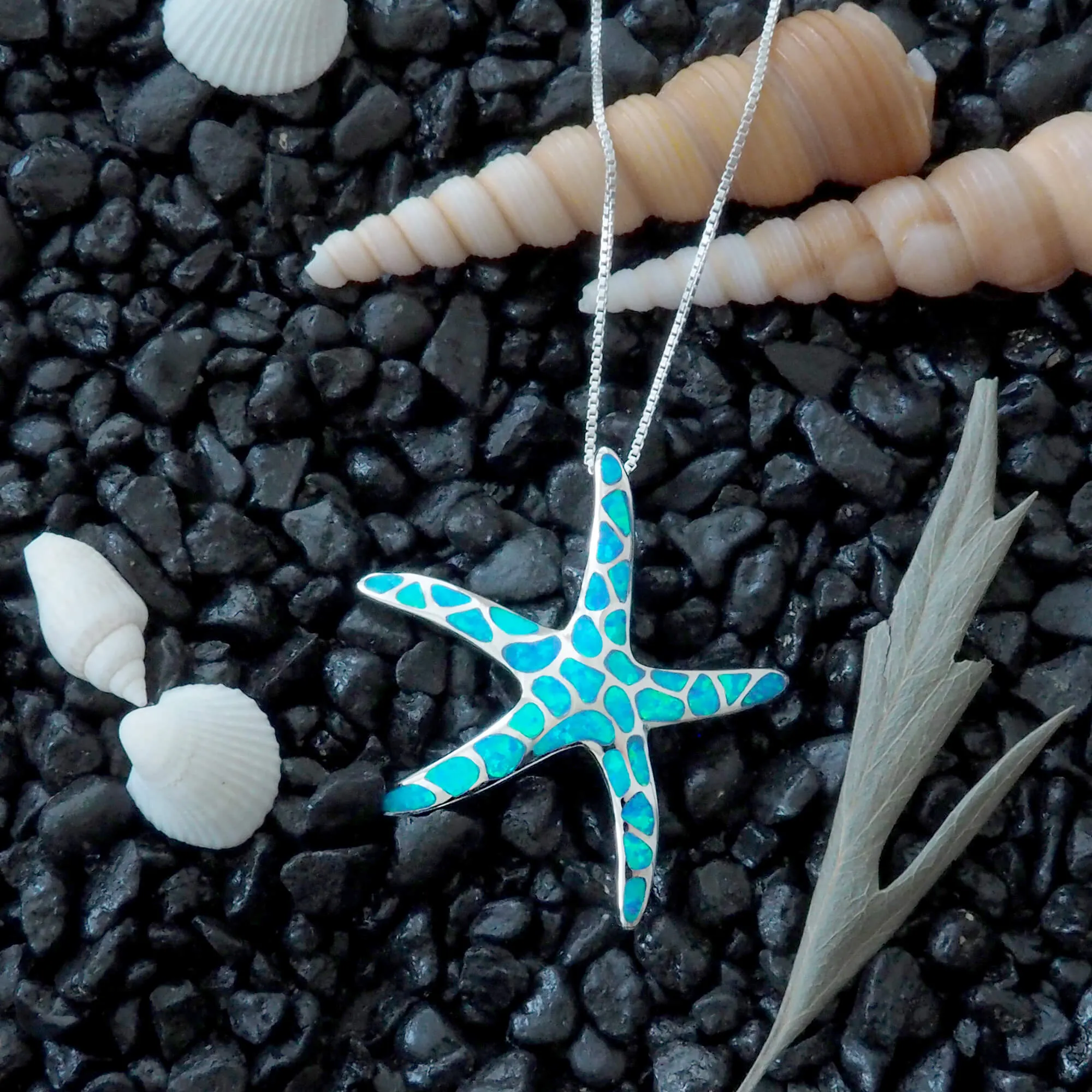 Sterling Silver Starfish Pendant Necklace, 16 2" Extender