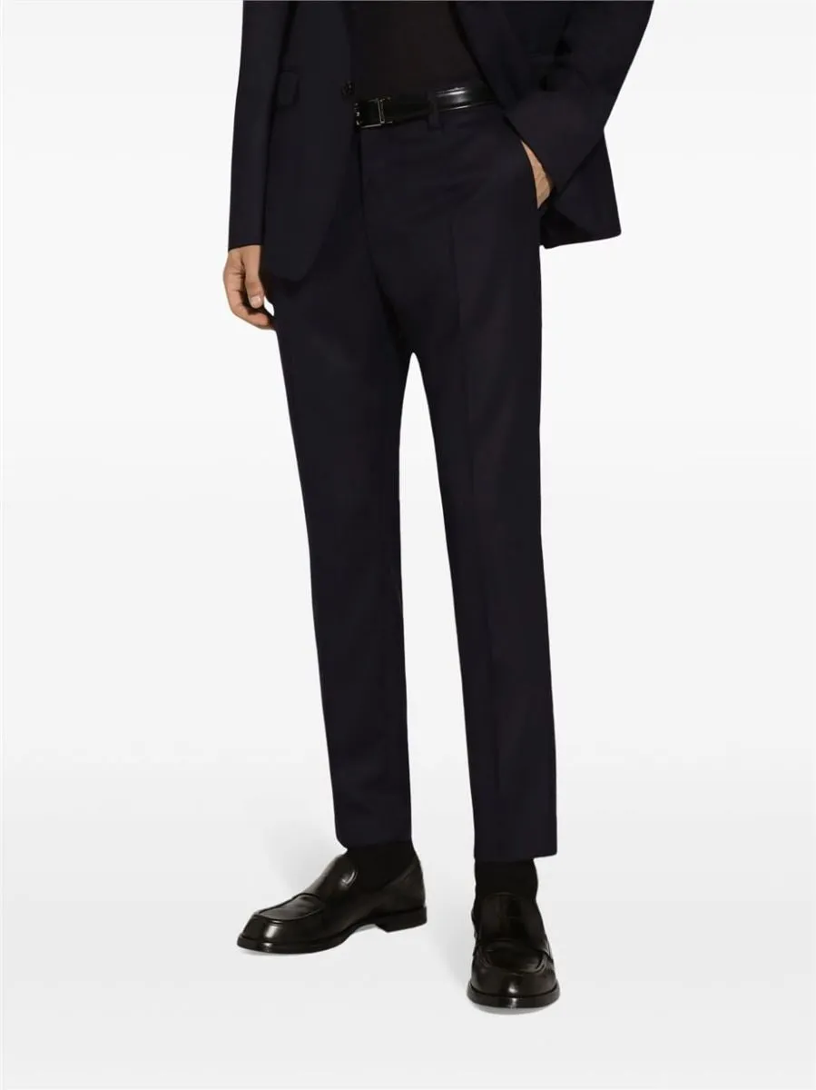 STRAIGHT-LEG VIRGIN-WOOL TROUSERS