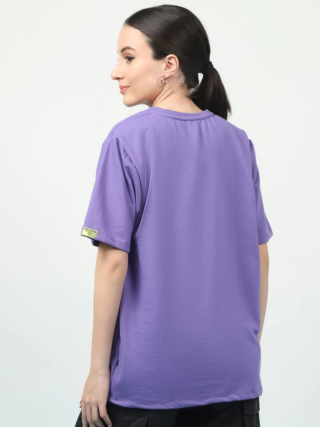 Stylish Terry Oversized T-Shirt with Puff Print Graphics