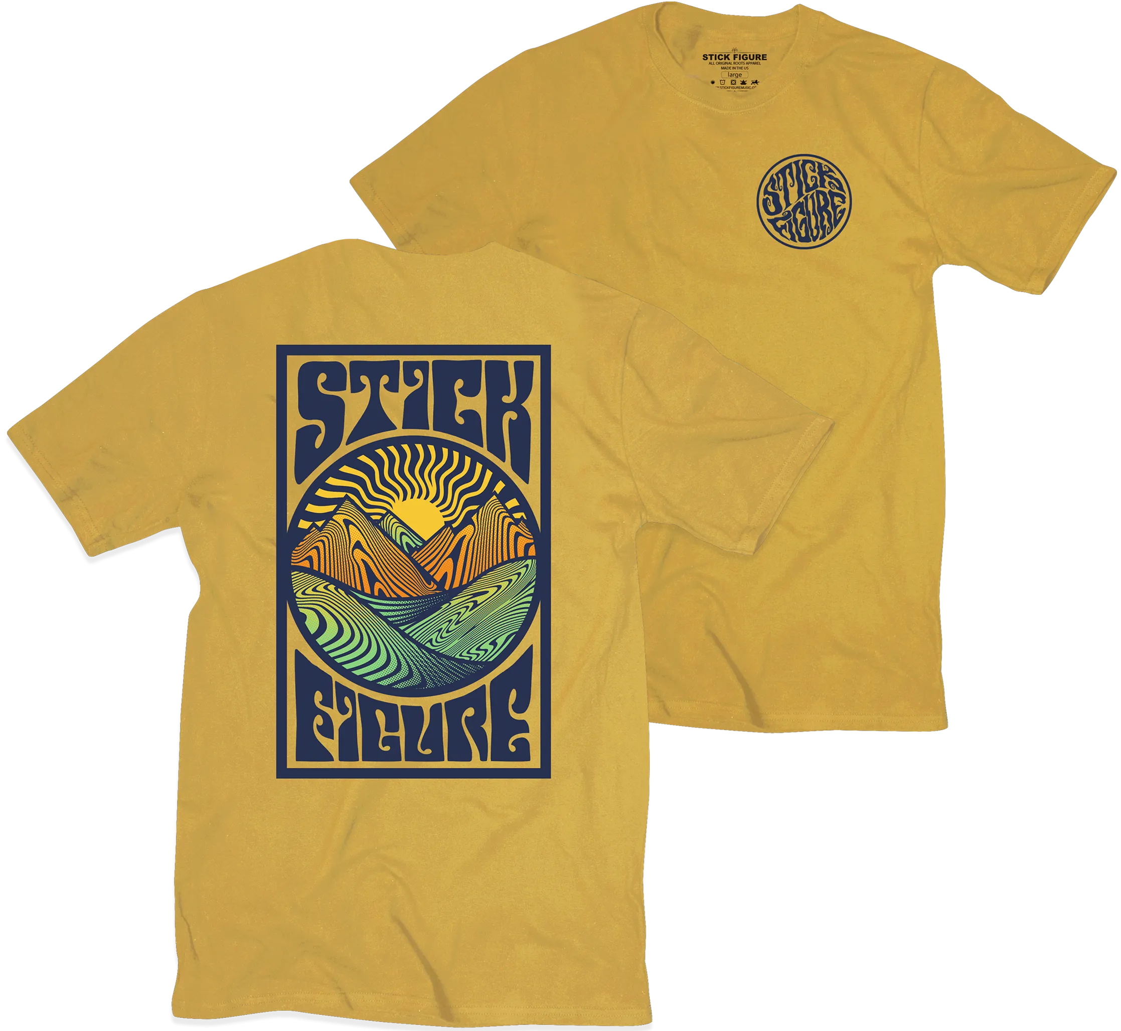 Sunrise Tee (Two Color Options - Blue & Mustard)