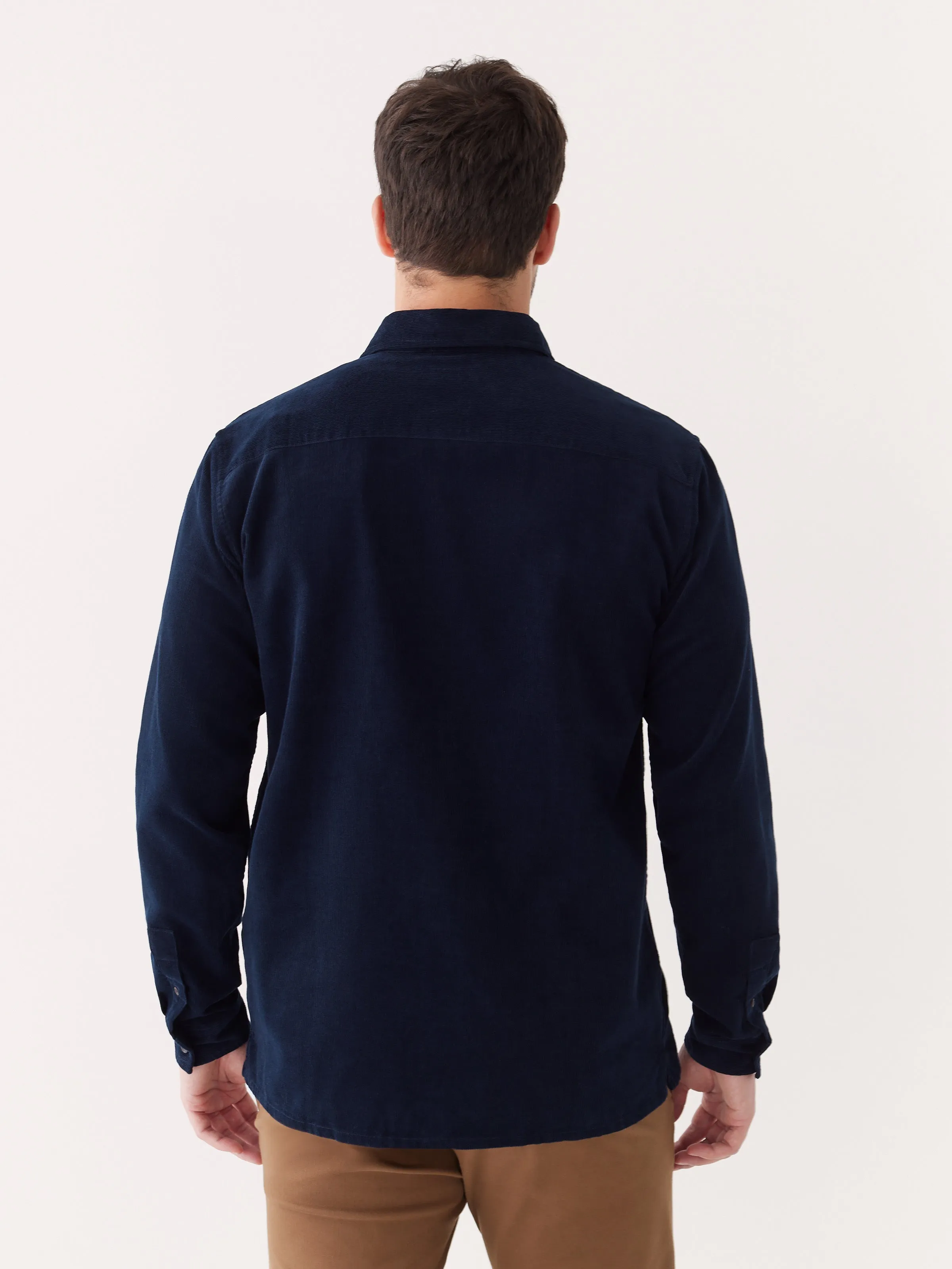 The Boxy Corduroy Shirt in Night Sky Blue