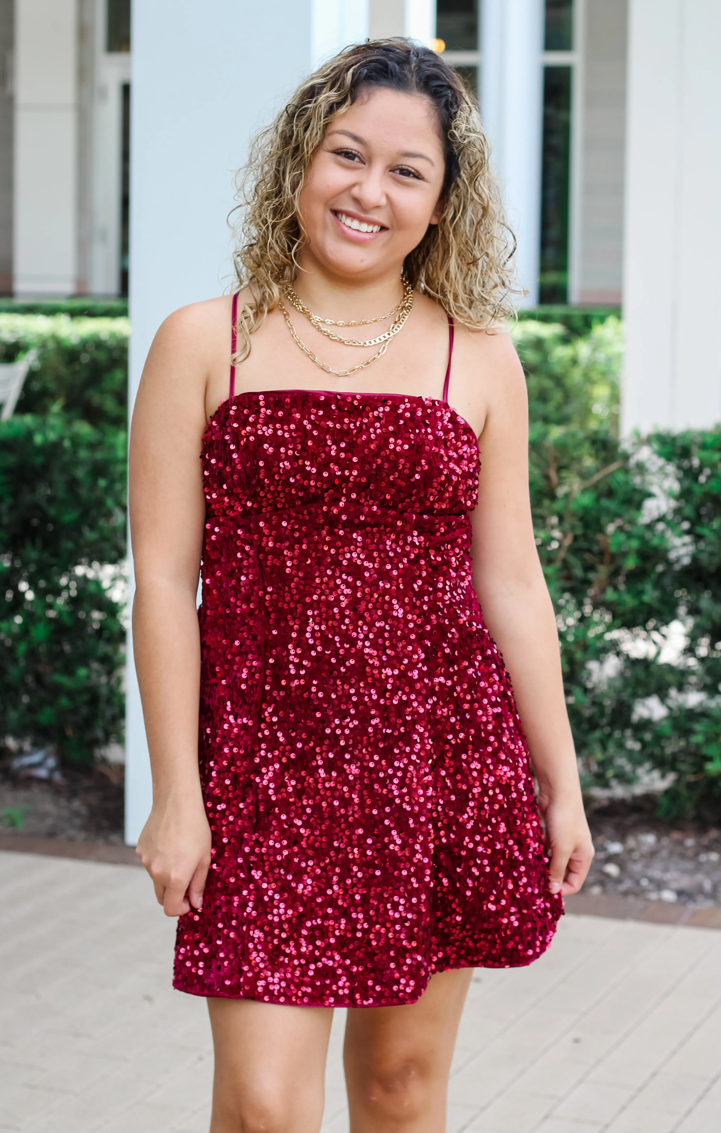 The Sequin Cami Mini (Garnet)