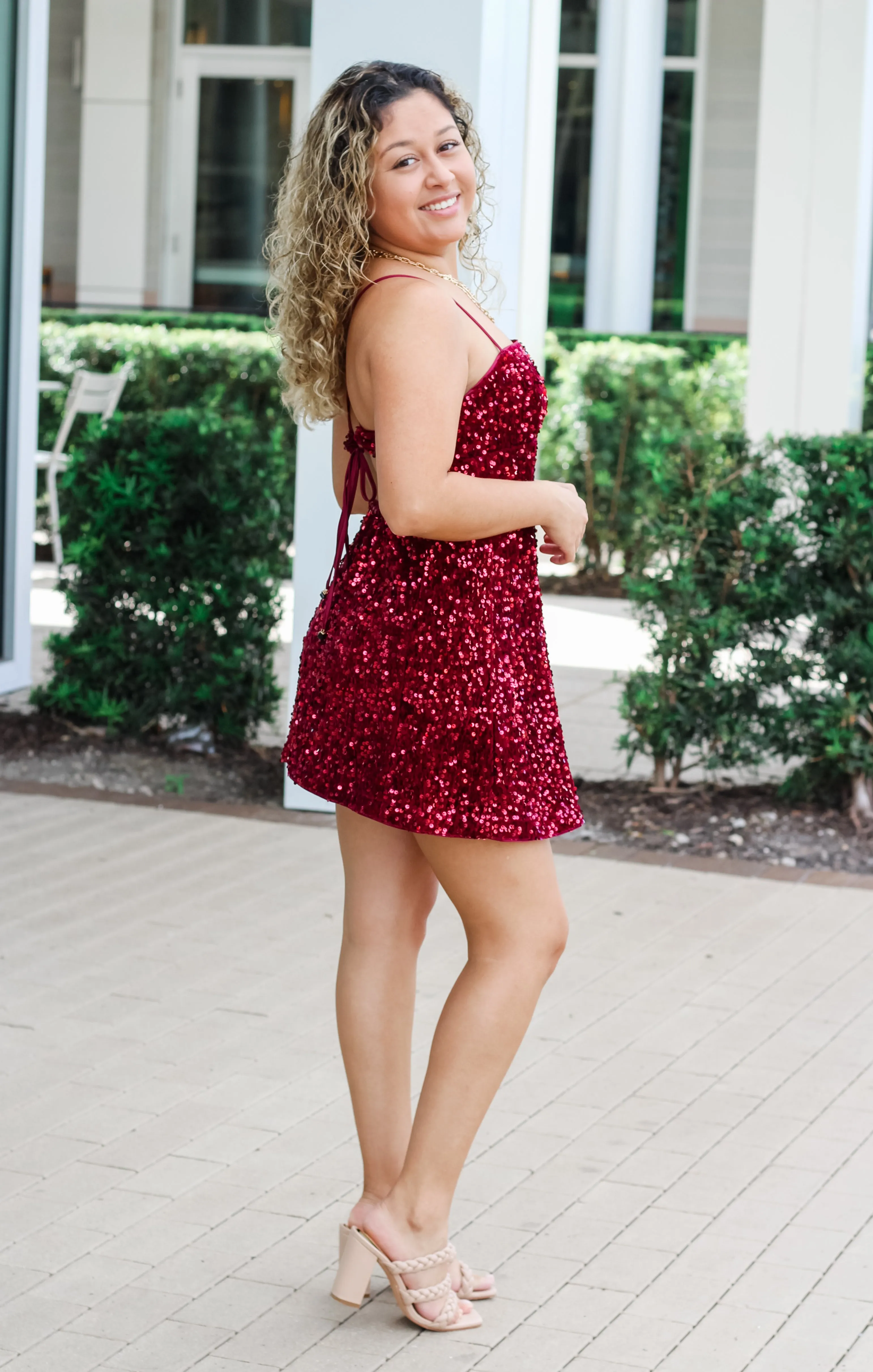 The Sequin Cami Mini (Garnet)