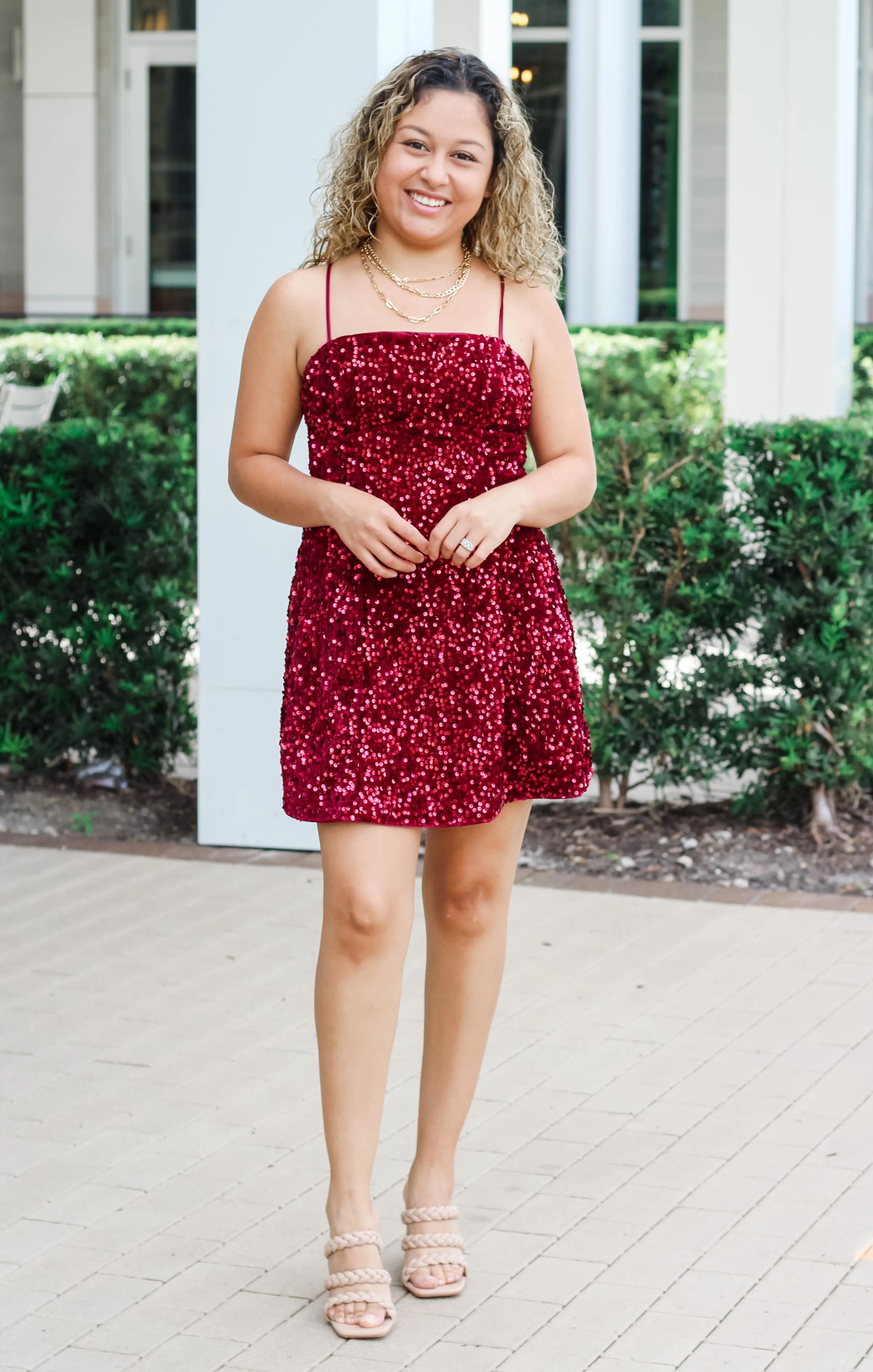 The Sequin Cami Mini (Garnet)