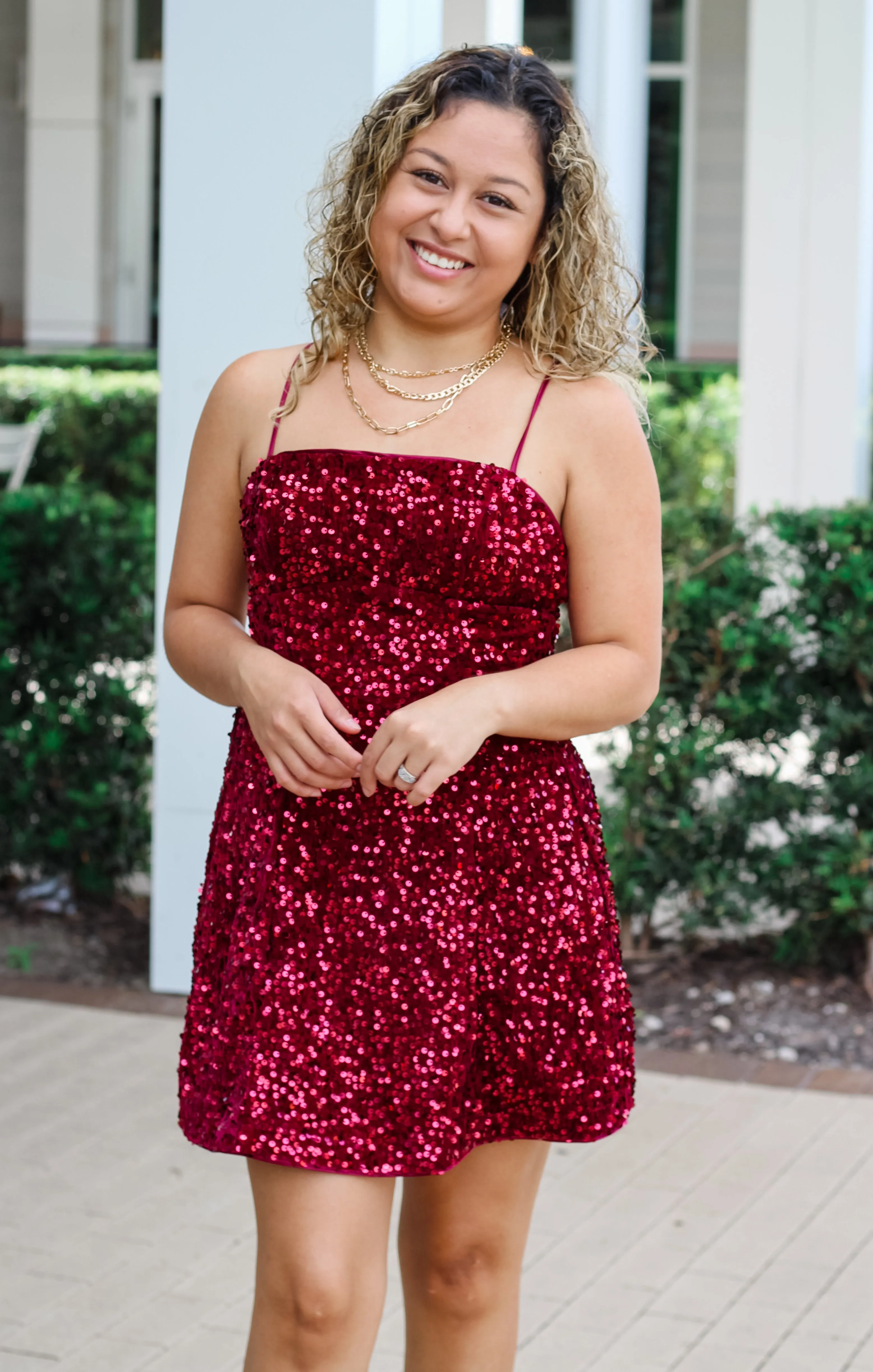 The Sequin Cami Mini (Garnet)