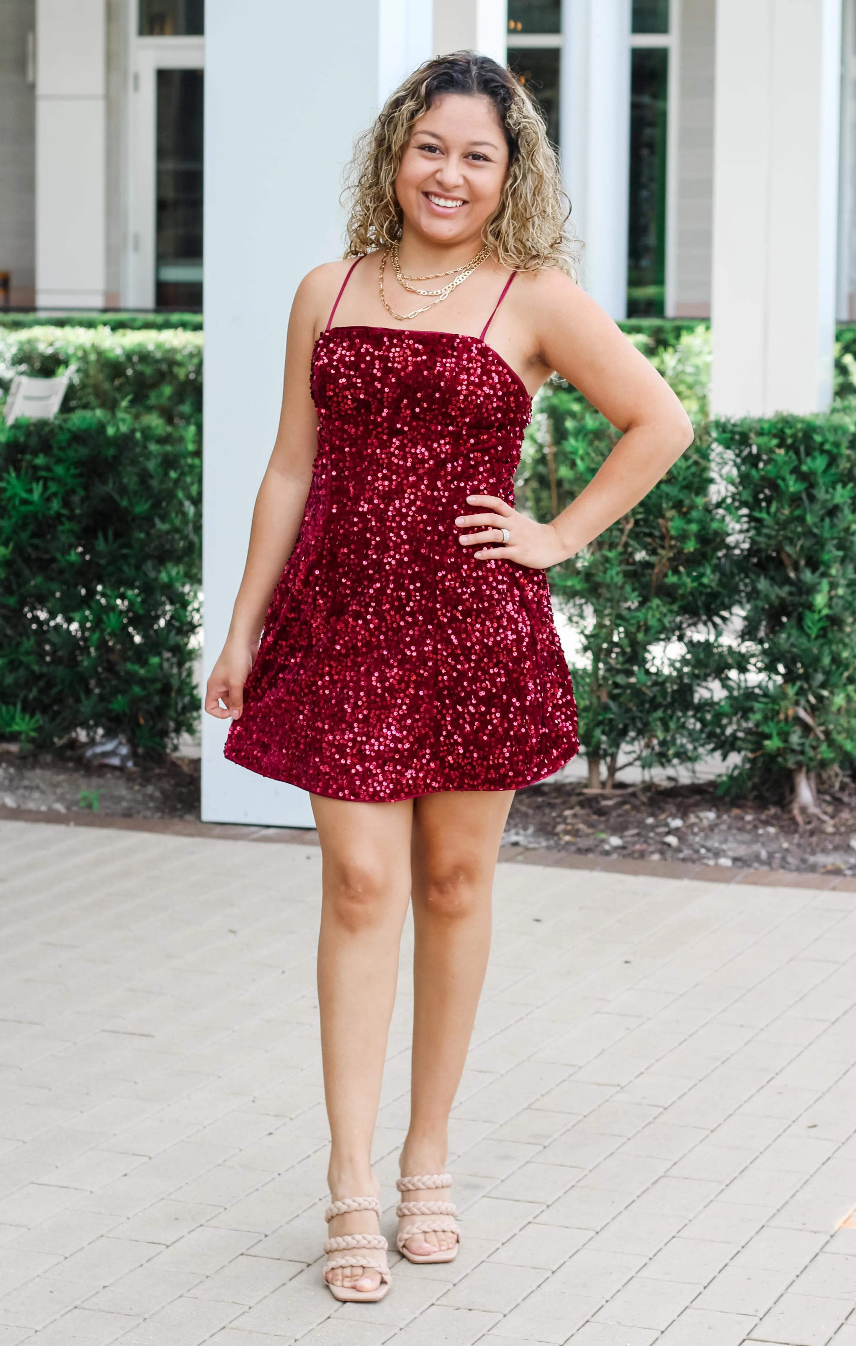 The Sequin Cami Mini (Garnet)