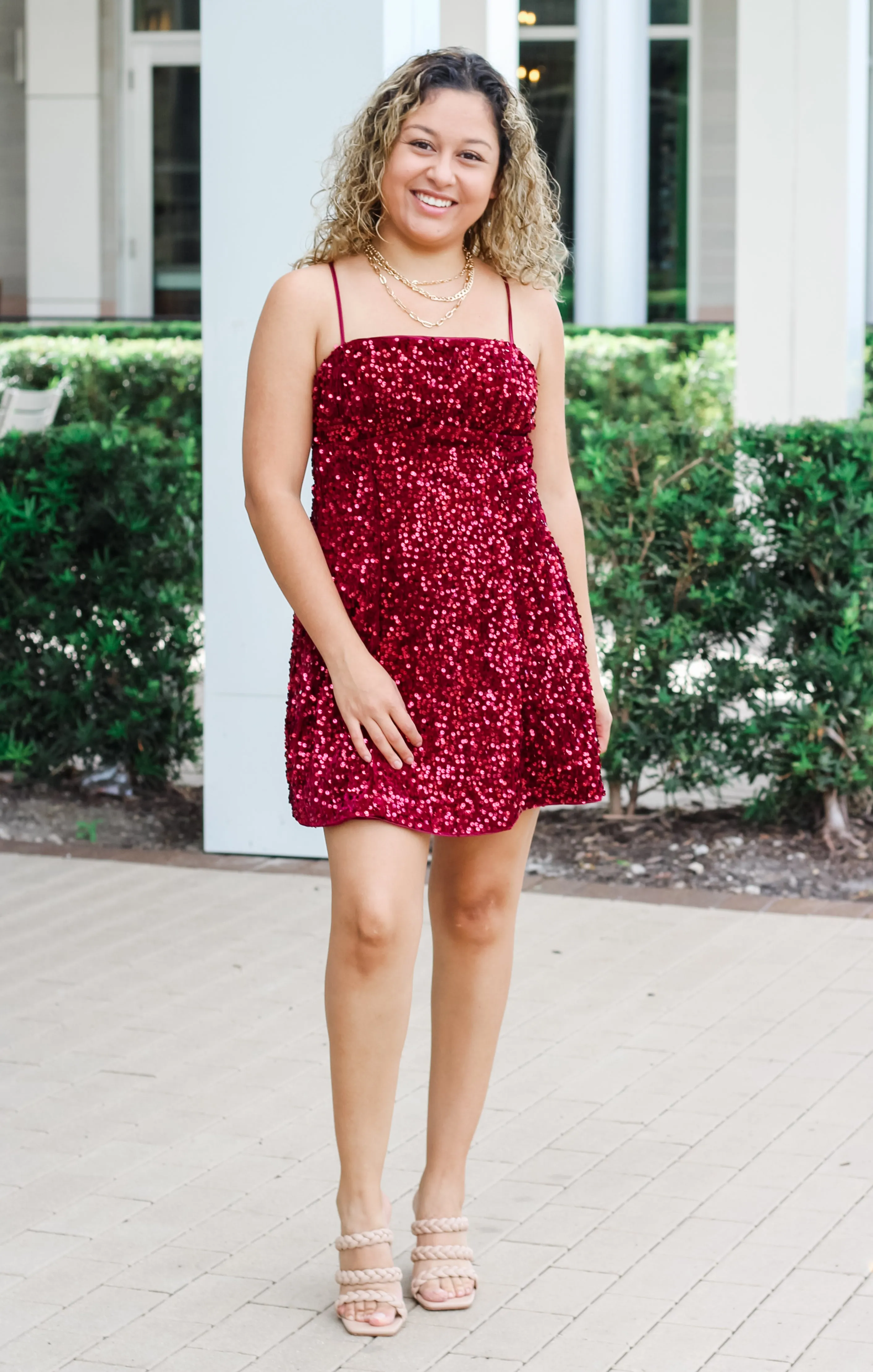 The Sequin Cami Mini (Garnet)