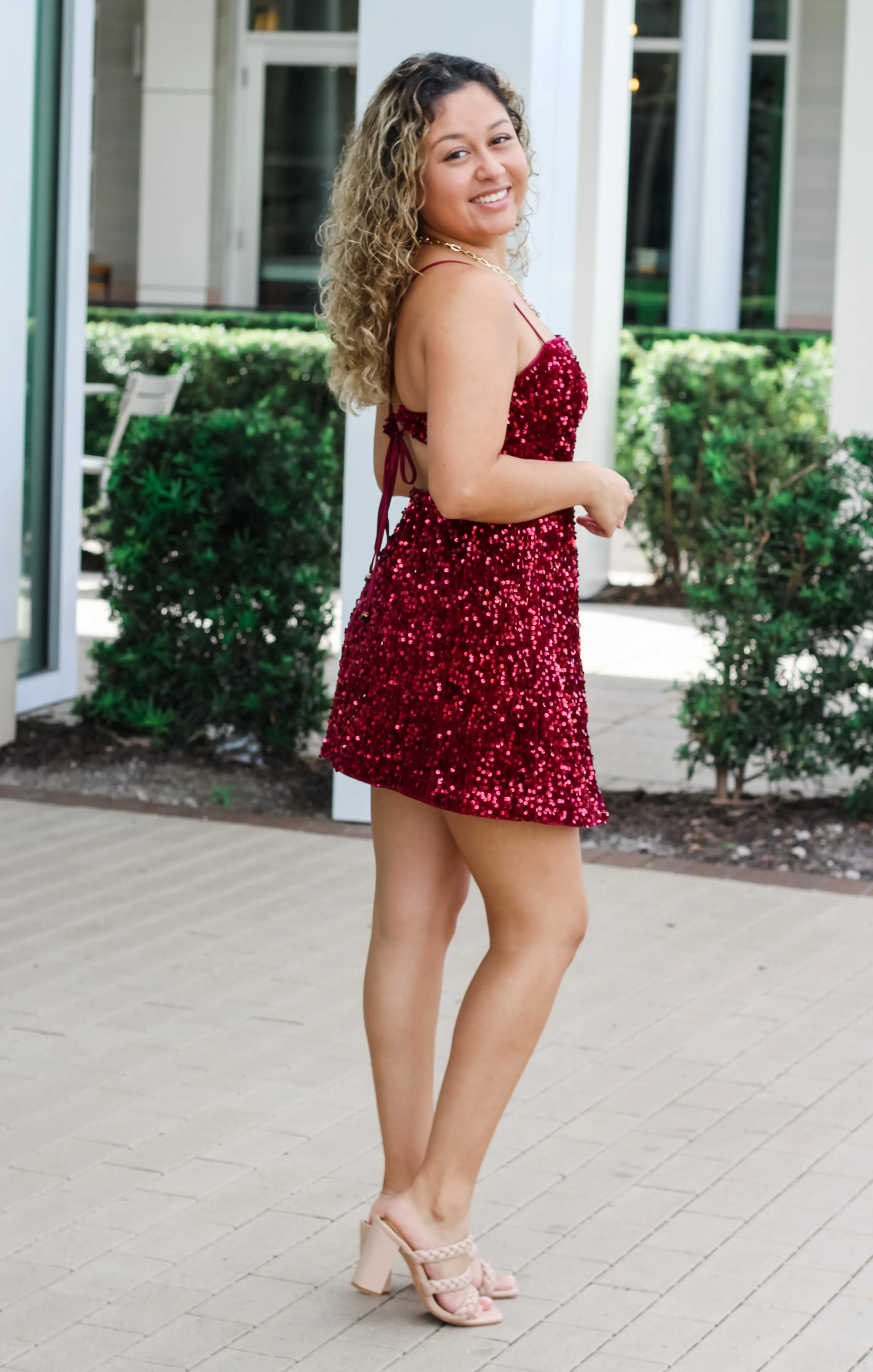 The Sequin Cami Mini (Garnet)