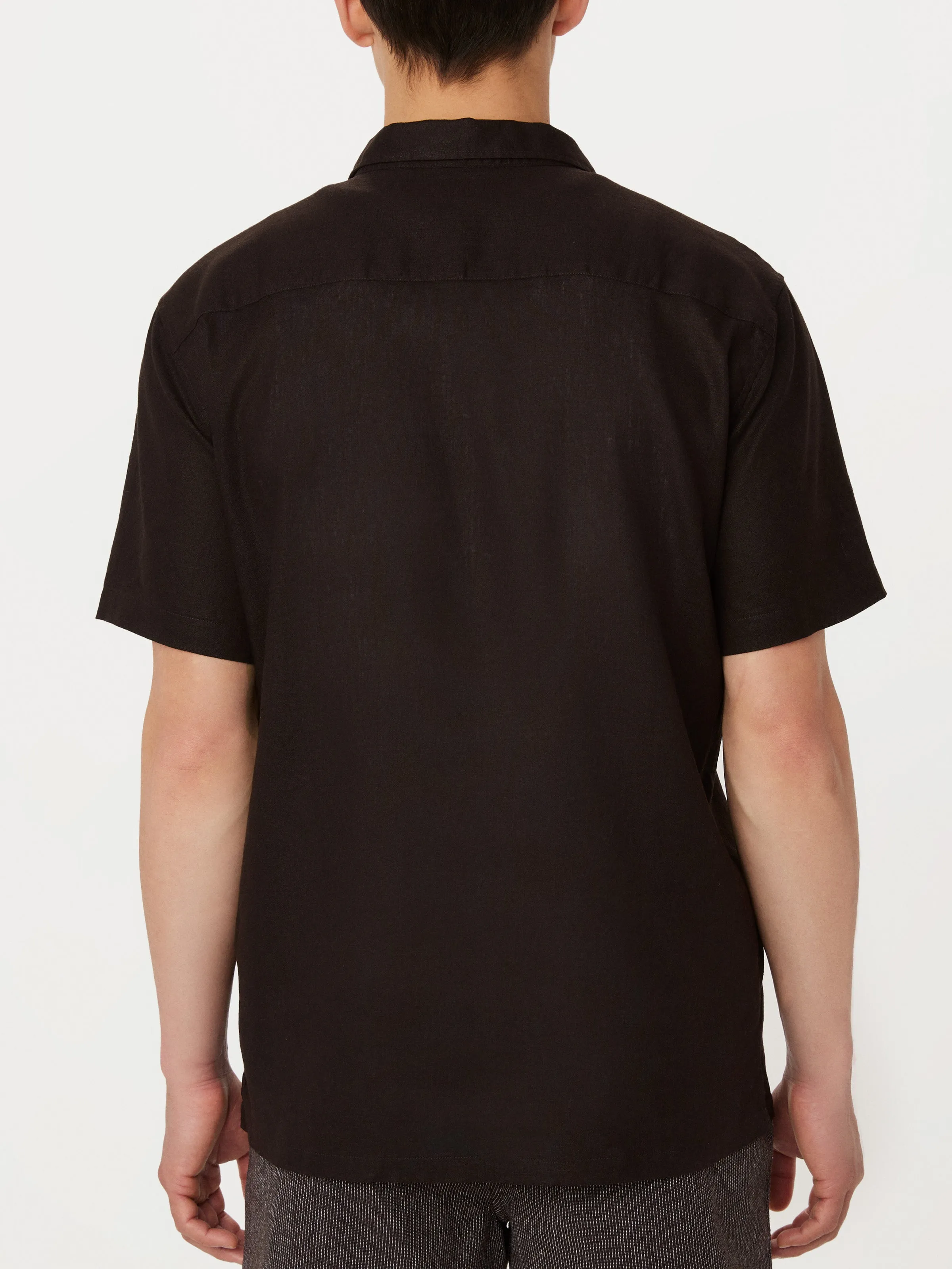 The Short Sleeve Hemp Shirt in Dark Chocolate