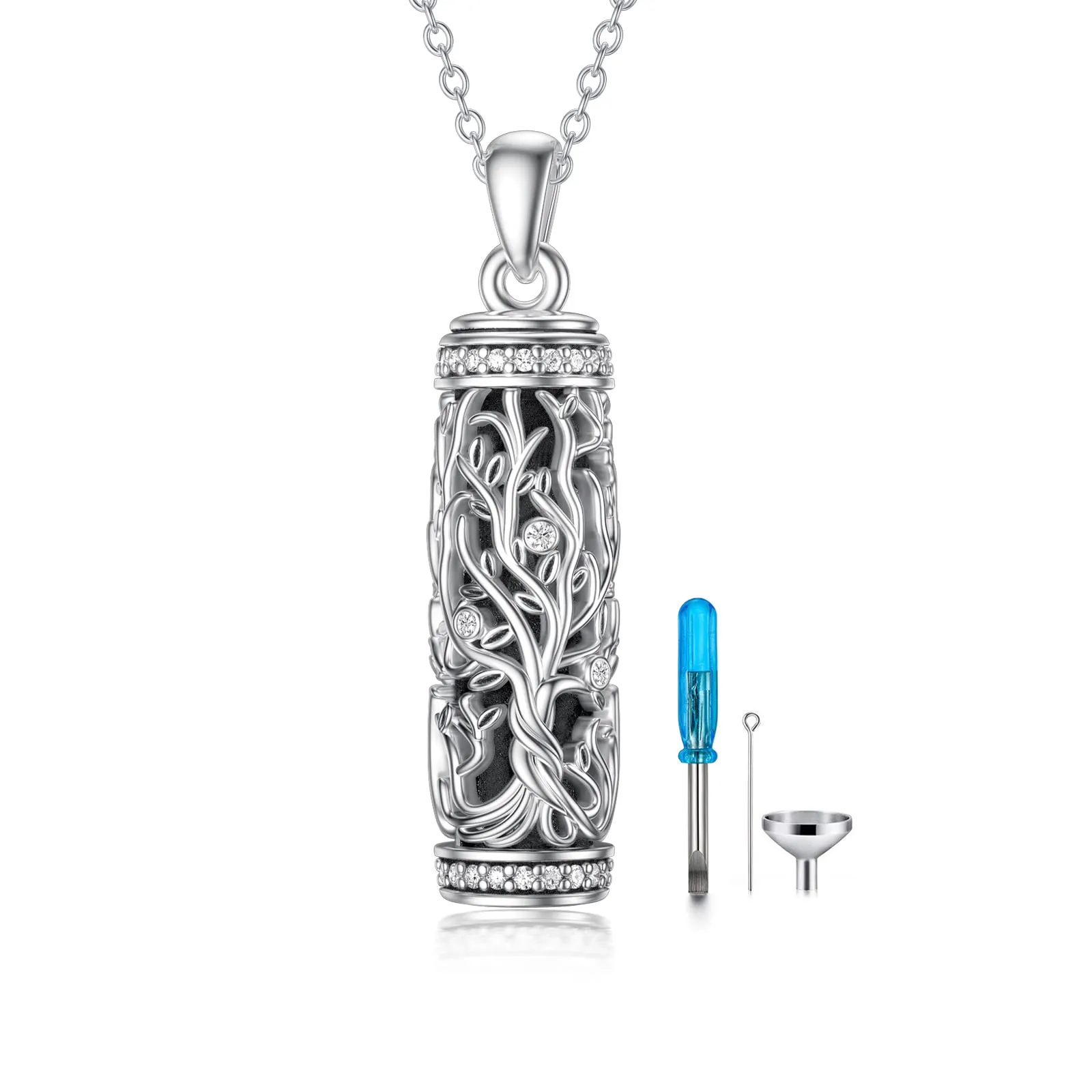 Tree of life Urn Necklace S925 Sterling Silver Urn Necklace Ash Necklace for Human