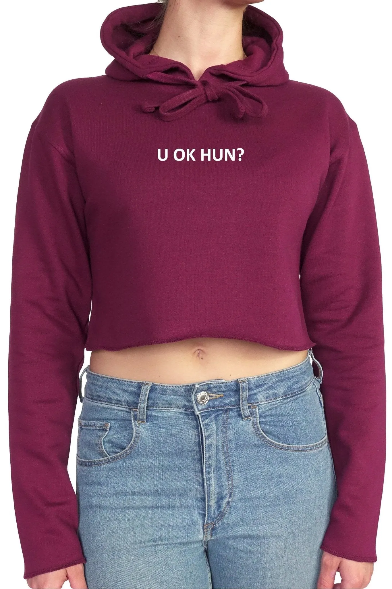 U OK HUN? || Organic Cotton || Crop Hoodie