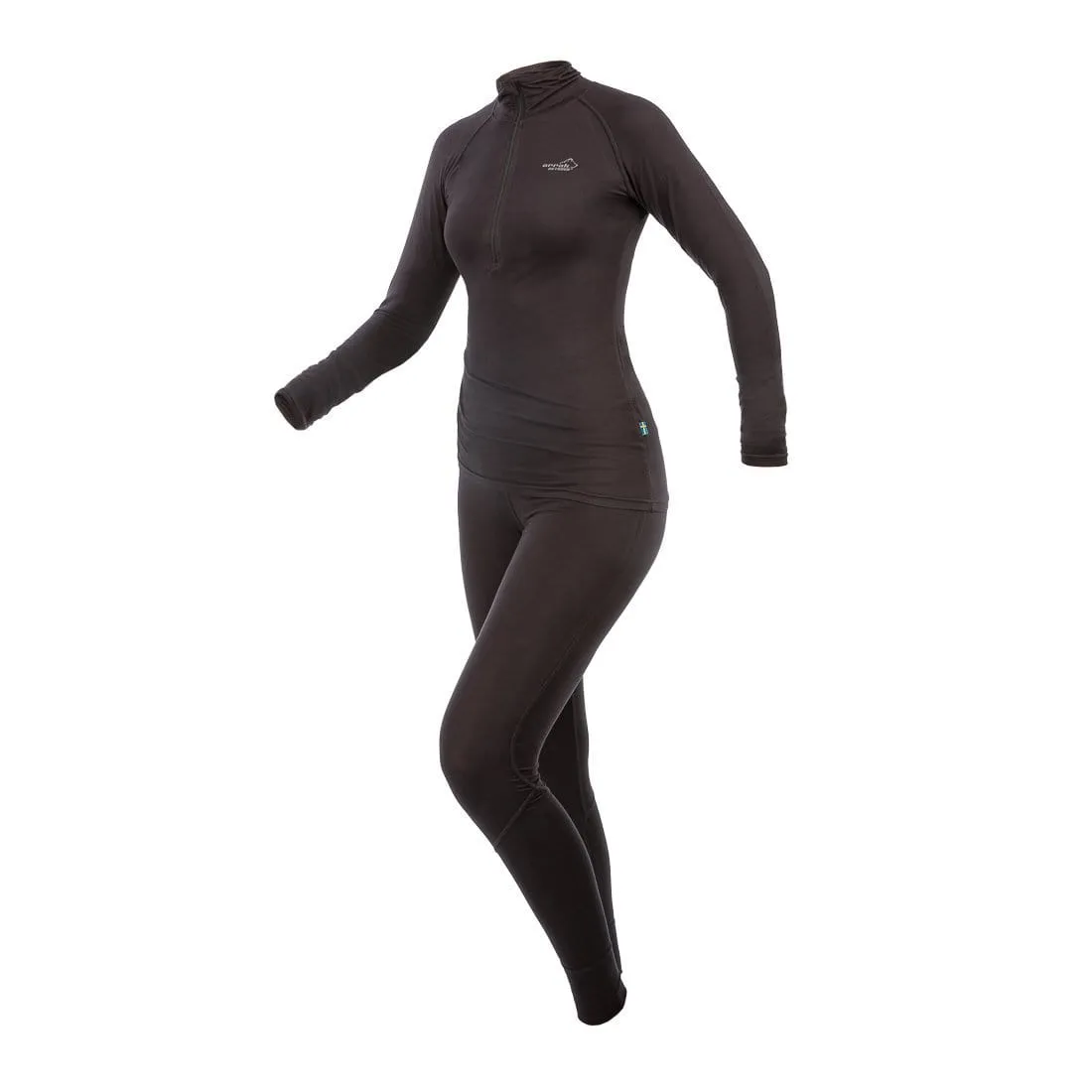 Ultra Bamboo Long Underwear Set Women (Black)