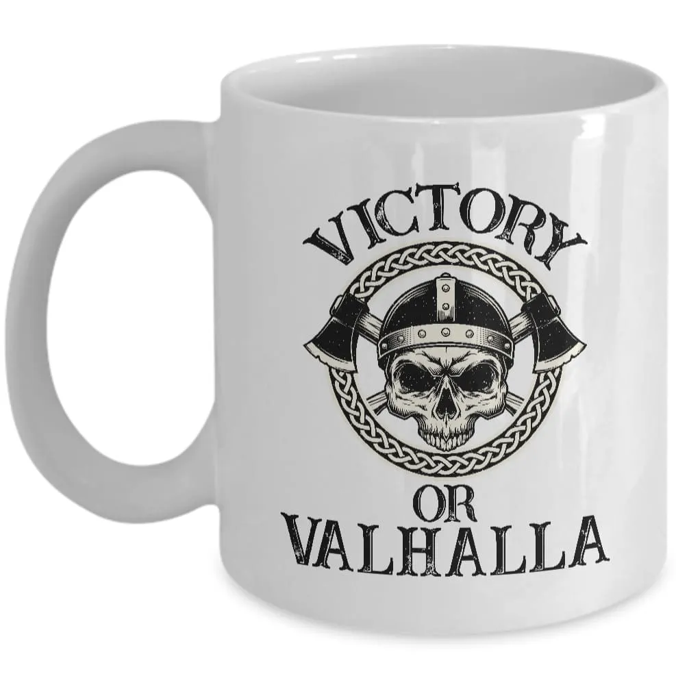 Victory or Valhalla White Mug