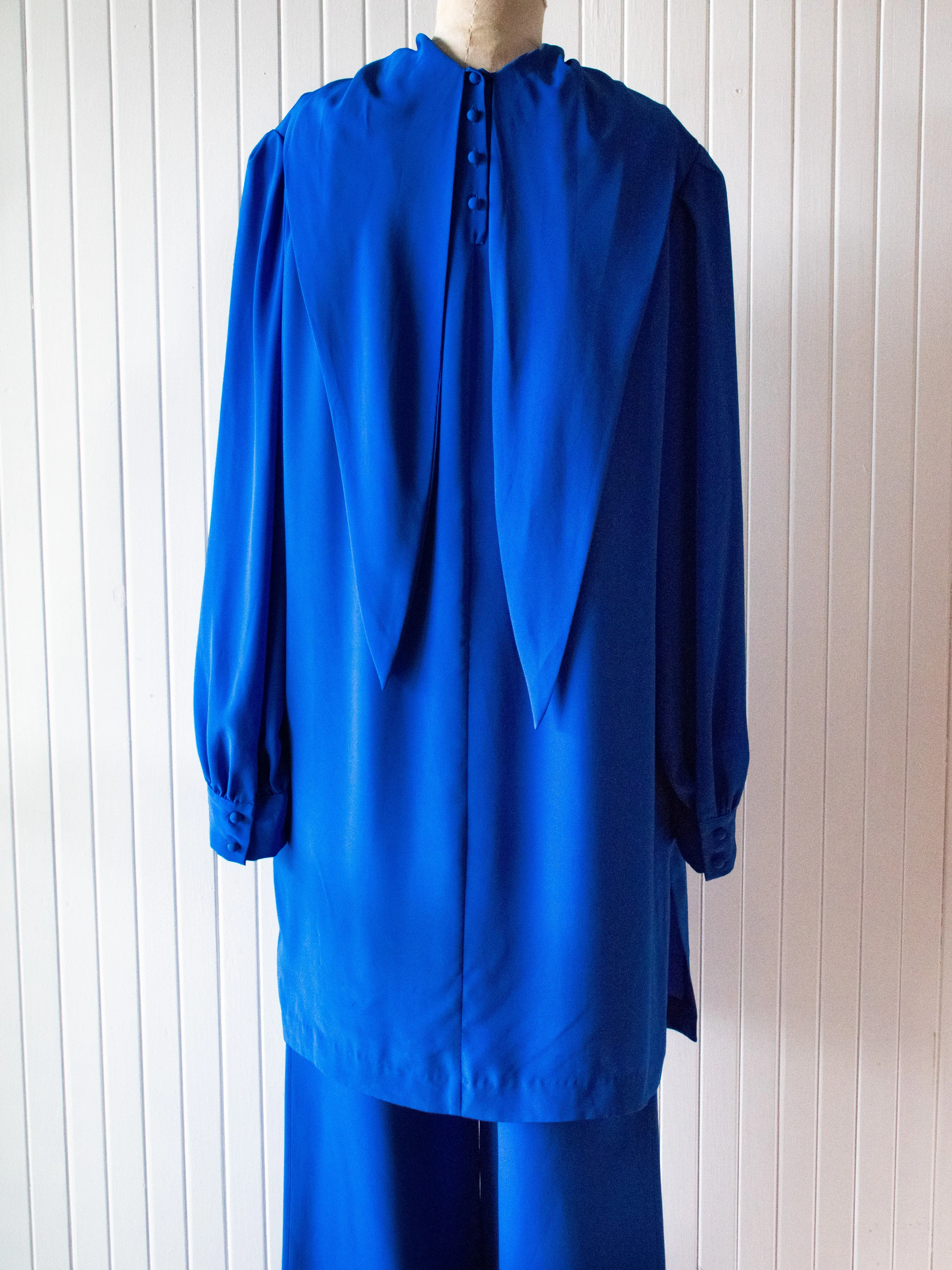 Vintage 1980s Anne Klein Cobalt Blue Tunic Large