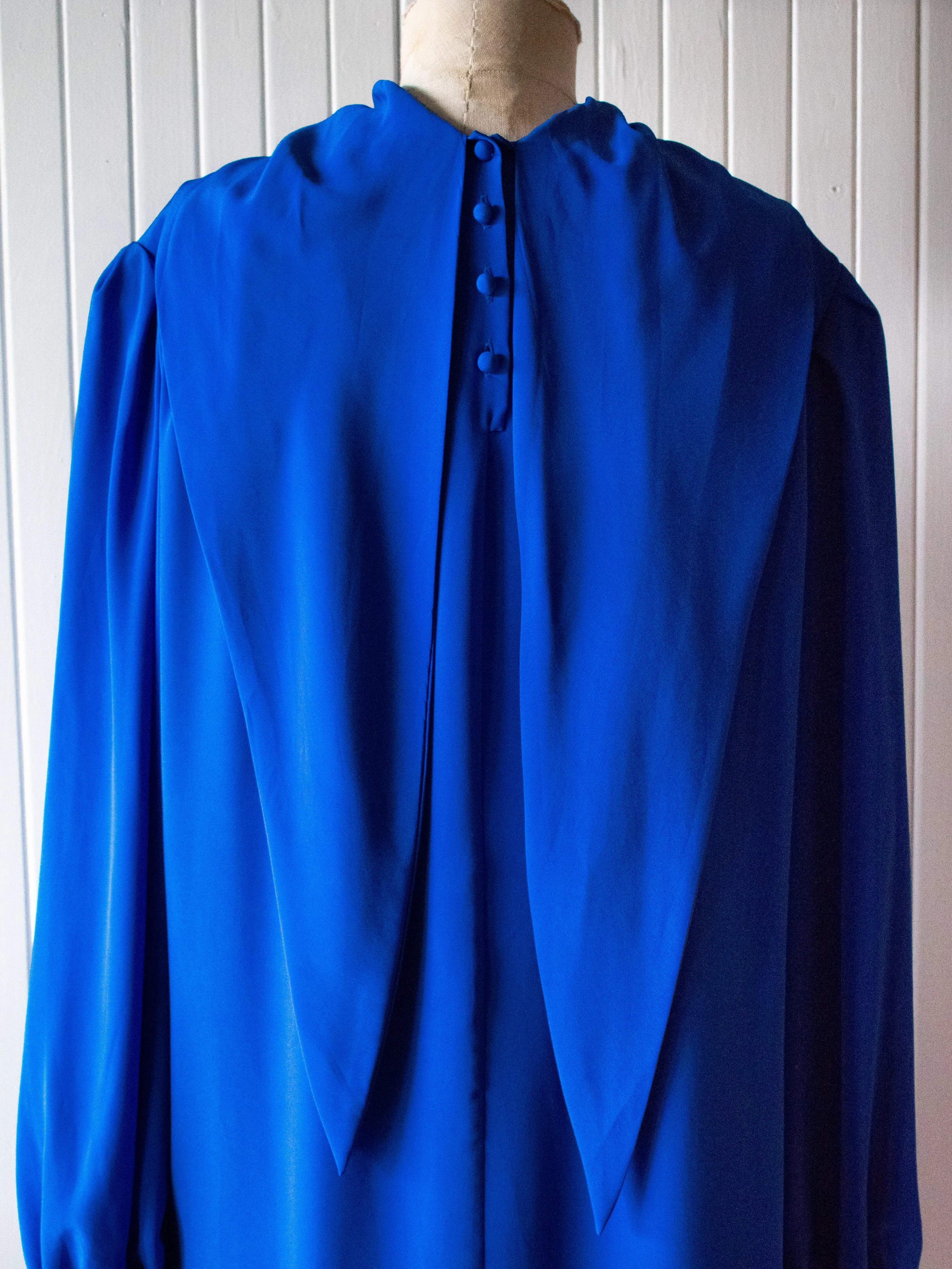 Vintage 1980s Anne Klein Cobalt Blue Tunic Large