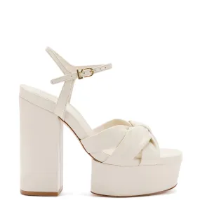 Vivienne Platform Sandal In Ivory Leather