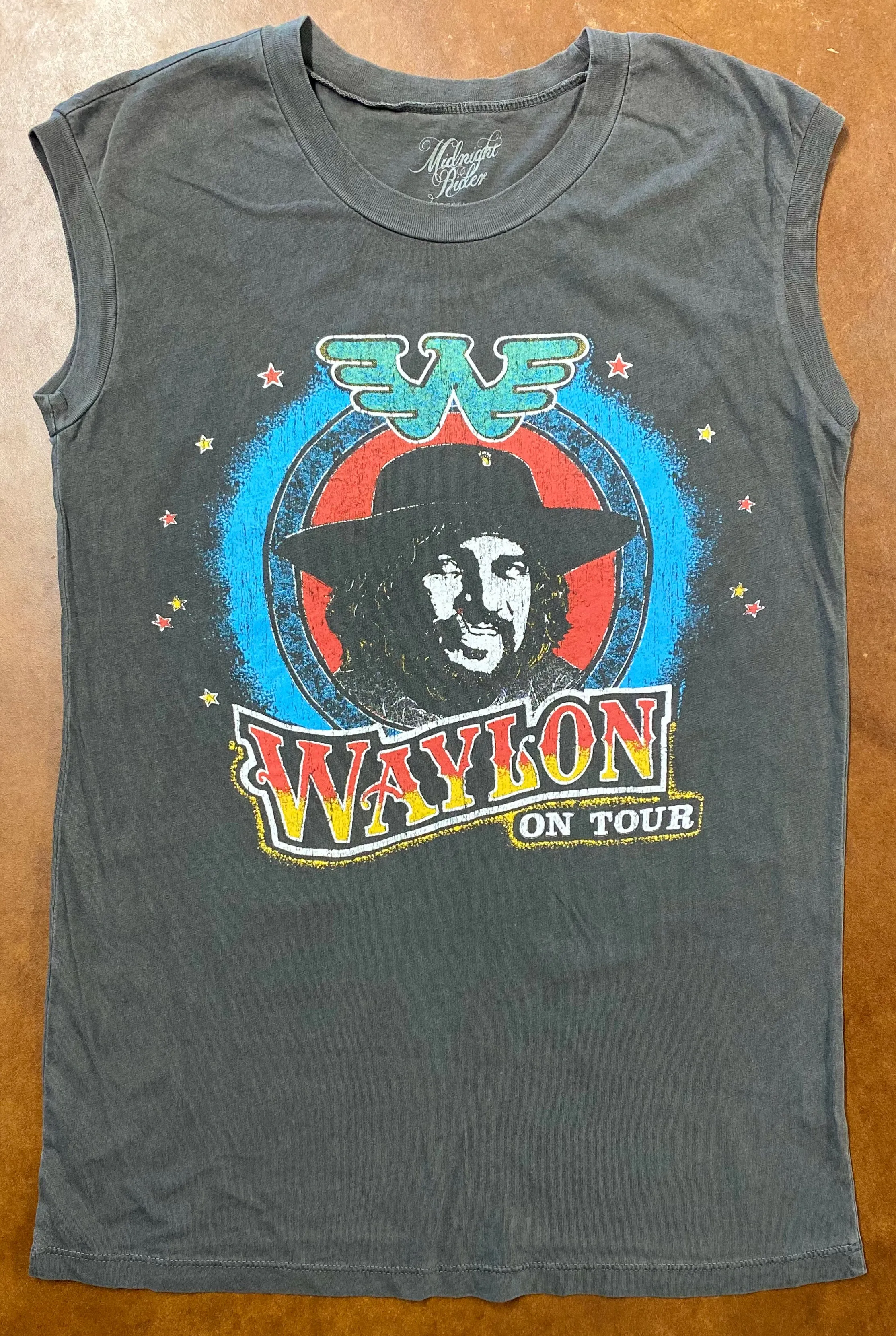 Waylon Jennings On Tour Muscle Tee