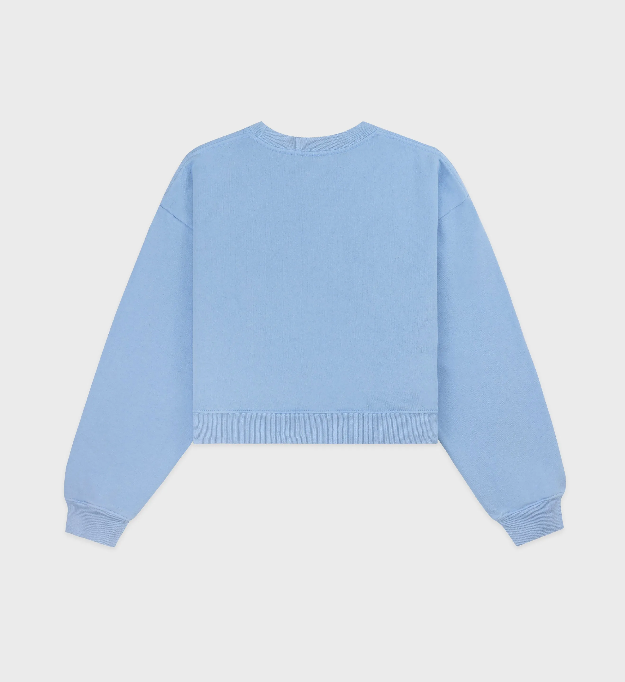 Wellness Studio Cropped Crewneck - Sky Blue/White