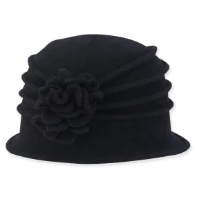 Wool Pleated Cloche