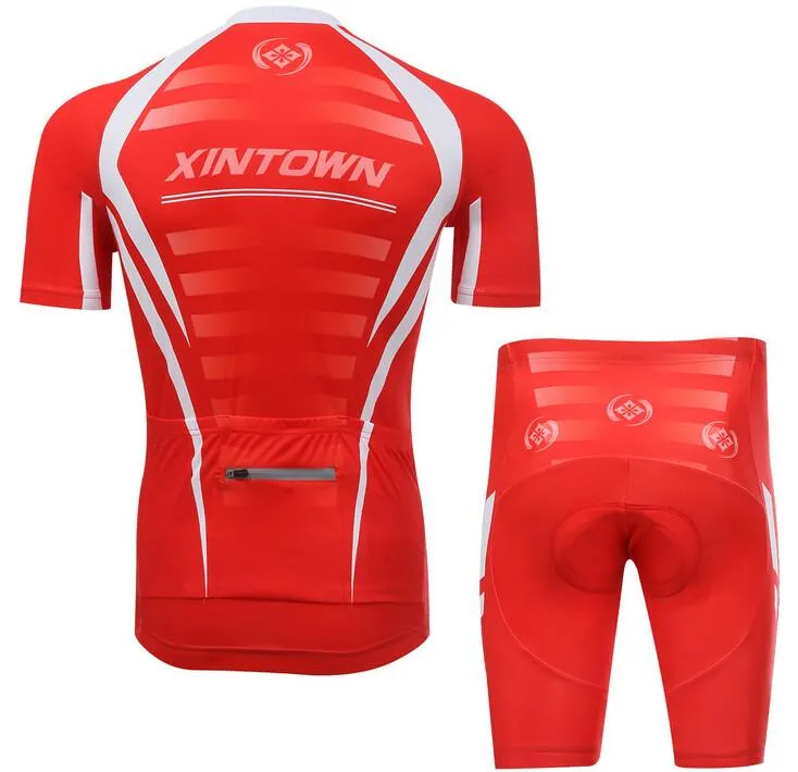 XINTOWN Red White Short Sleeve Cycling Jersey Set