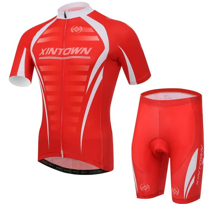 XINTOWN Red White Short Sleeve Cycling Jersey Set